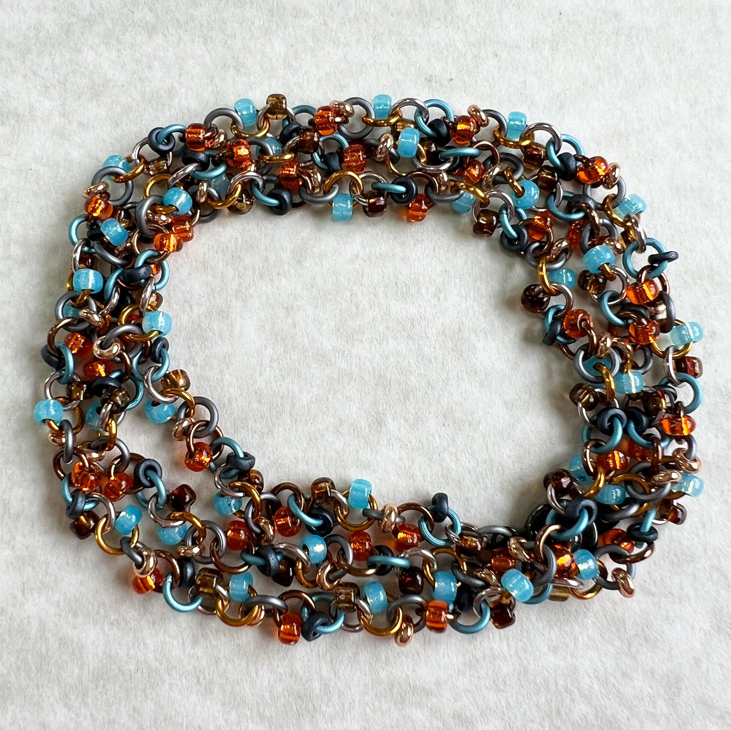 Simple Bead Soup Chain Necklace/Wrap Bracelet Kit with FREE Video - Crystal Magic Copper colors