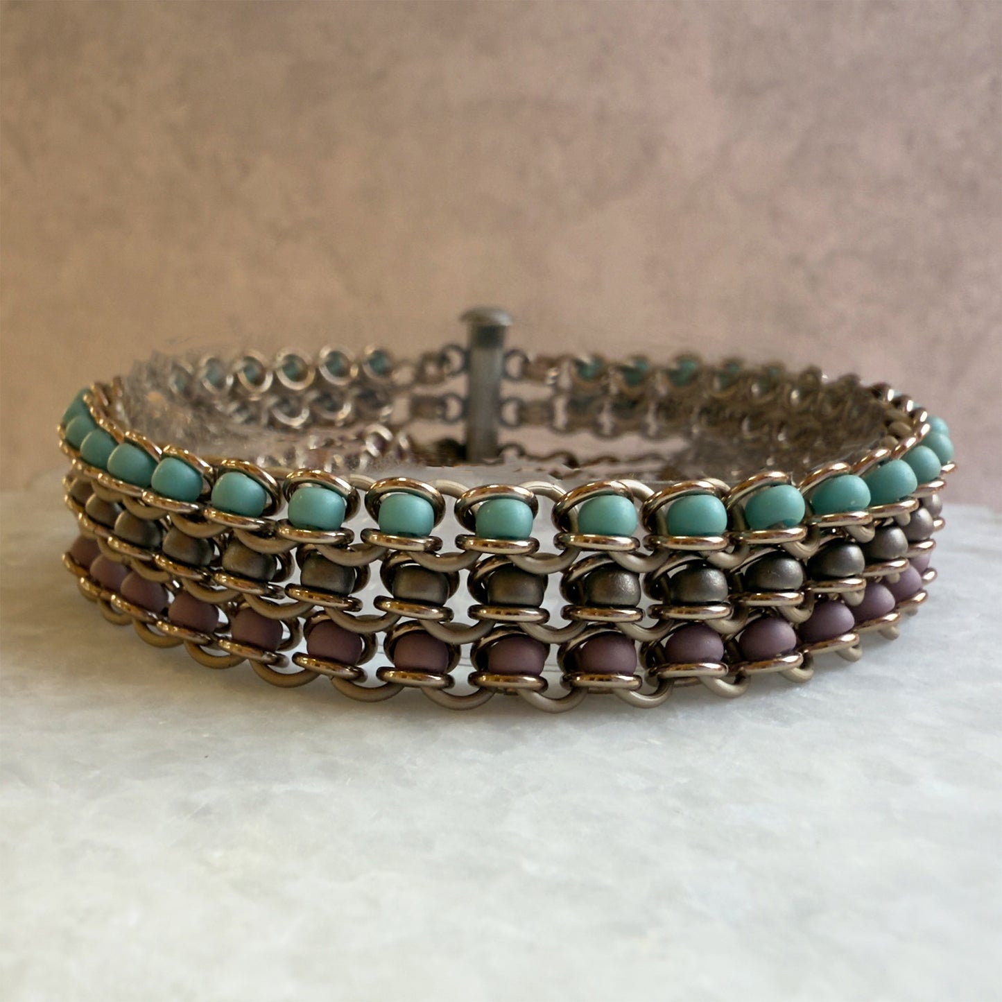 Stuck Up Bead Trio Bracelet Kit with Video Class - Champagne with Matte Bead Trio