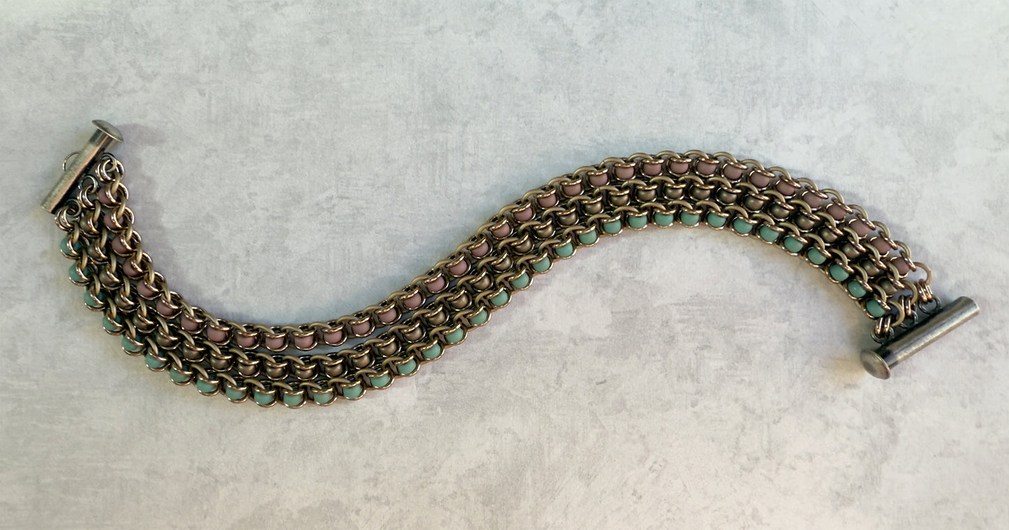 Stuck Up Bead Trio Bracelet Kit with Video Class - Champagne with Matte Bead Trio