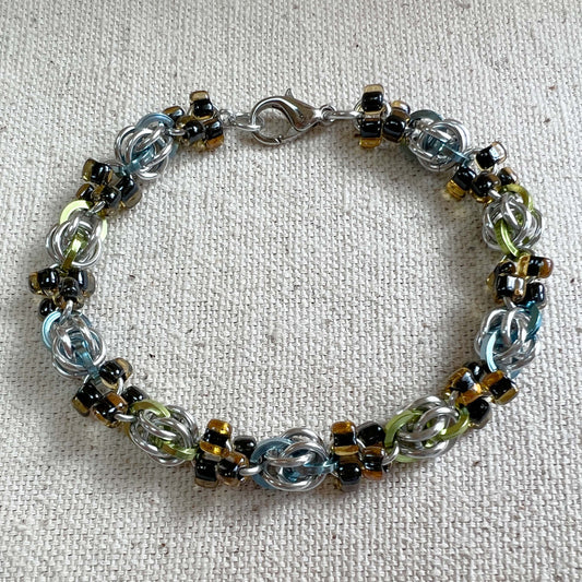 Sweet Peas and Beads Bracelet Kit with FREE Video - Silver, Sky Blue, Lime & Tortoise Shell