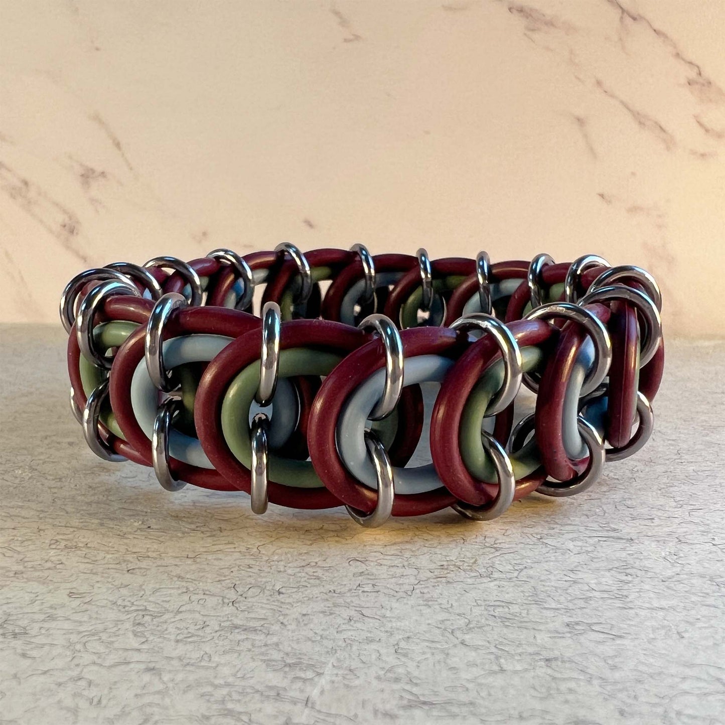 Vertebrae Stretch Bracelet Kit with FREE Video- Burgundy, Powder Blue, Dusky Sage & Gunmetal