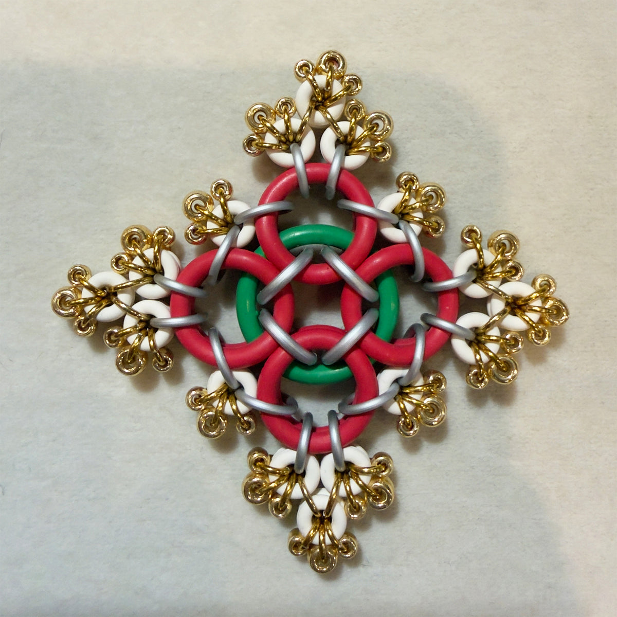 Victorian Beaded Ornament Kit with Video Class - Red, Green, White & Gold