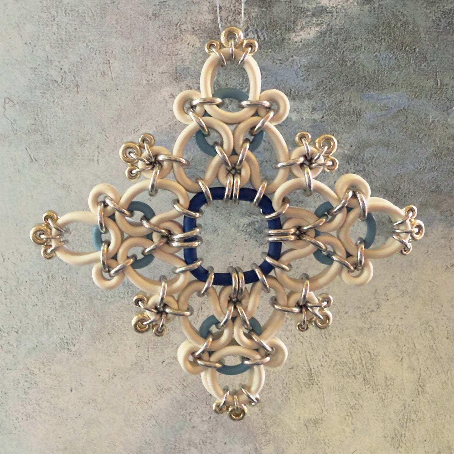 Victorian Beaded Snowflake Ornament Kit with Free Video - White, Celestial, Serenity and Silver