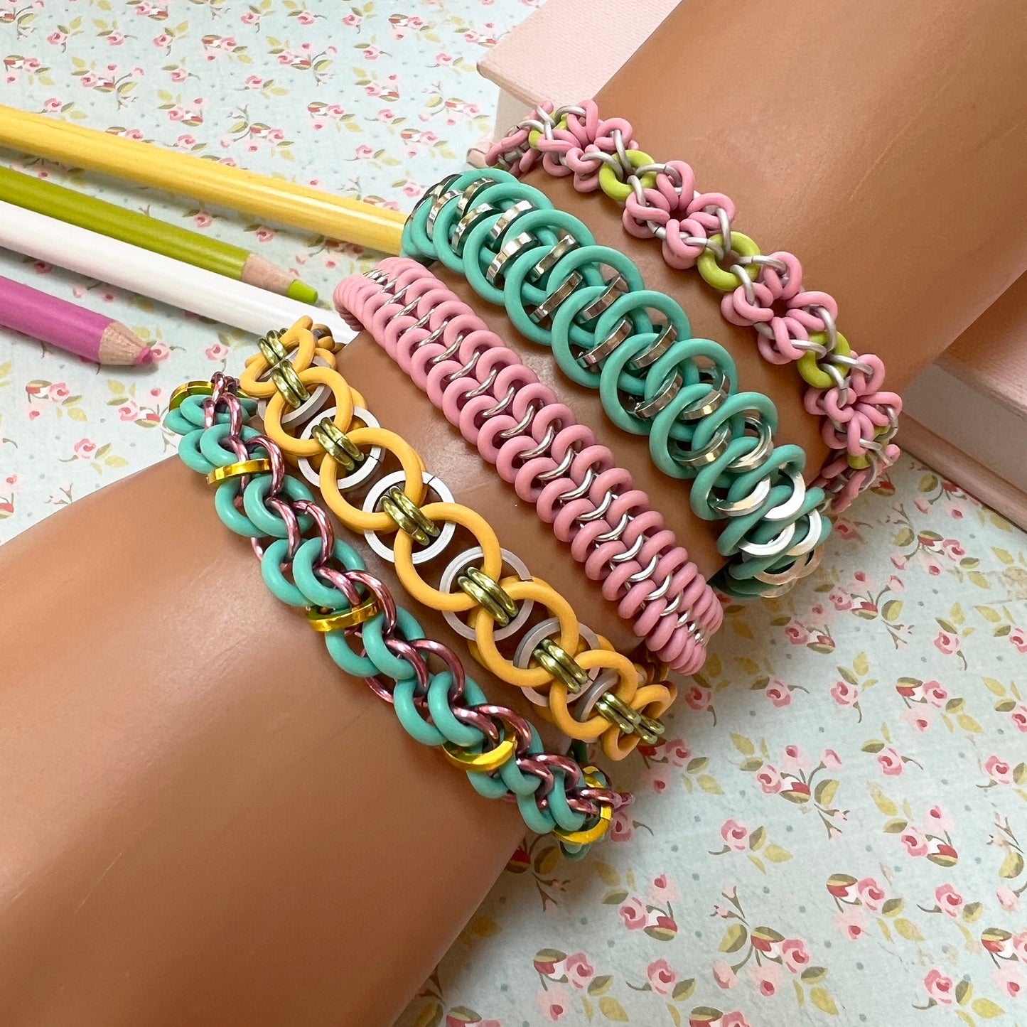Shenanigans Stretch Bracelet with Square Rings Kit with Free Video - Aqua Sea Foam