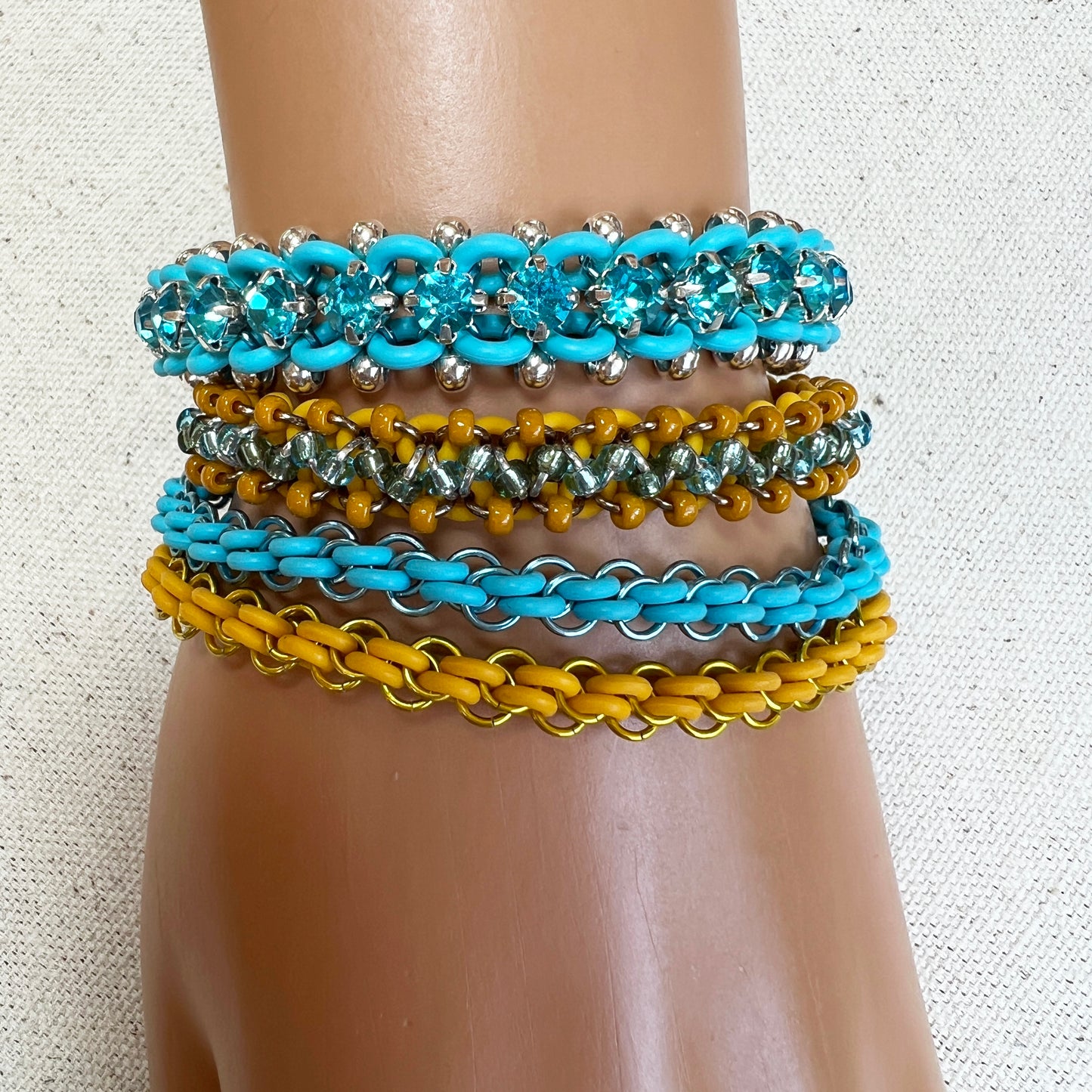 Zipper Bracelet Kit with Video Class - Buttercup, Champagne, Aqua & Seafoam