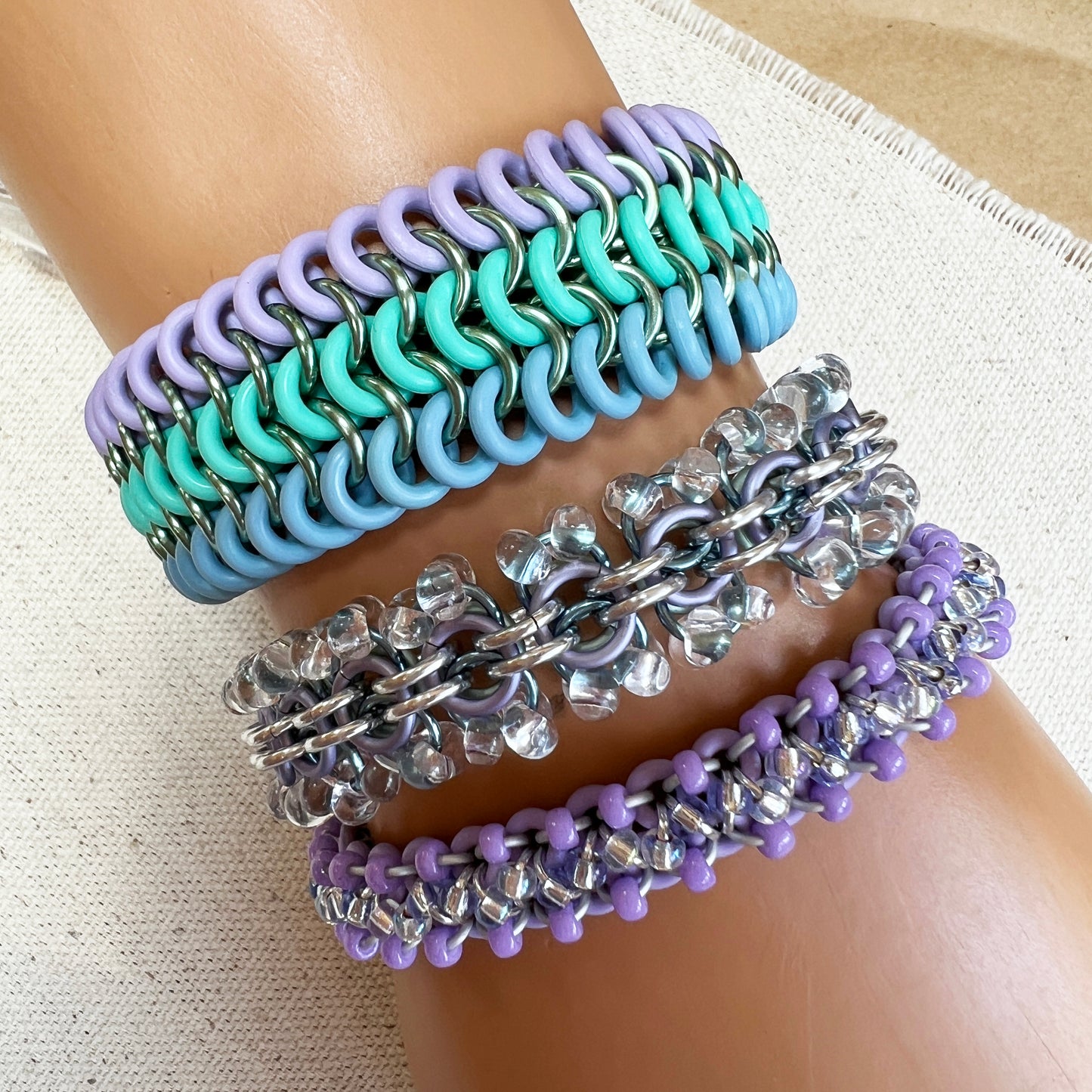 Zipper Bracelet Kit with Video Class - Pastel Purple, Crystal AB & Lt Sapphire