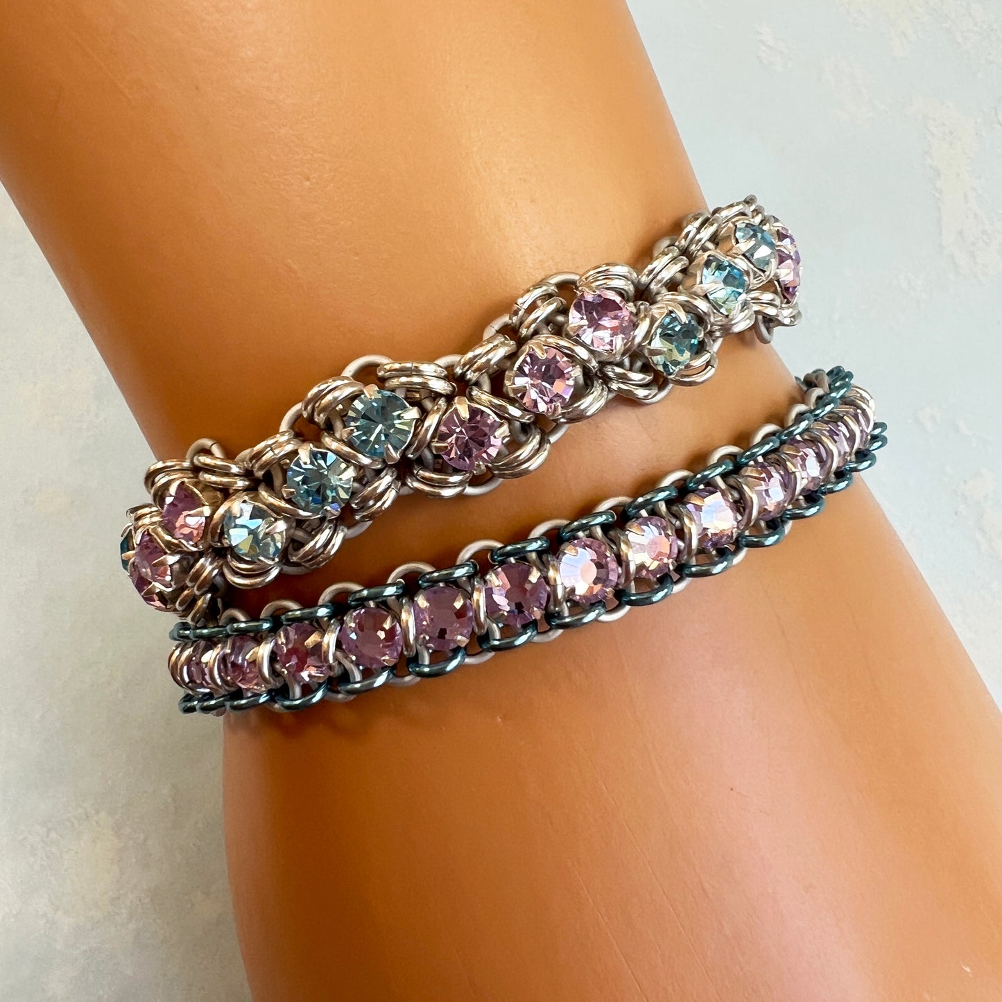 Twisted Rhinestone Preciosa Bracelet Kit with Video Class - Mermaid