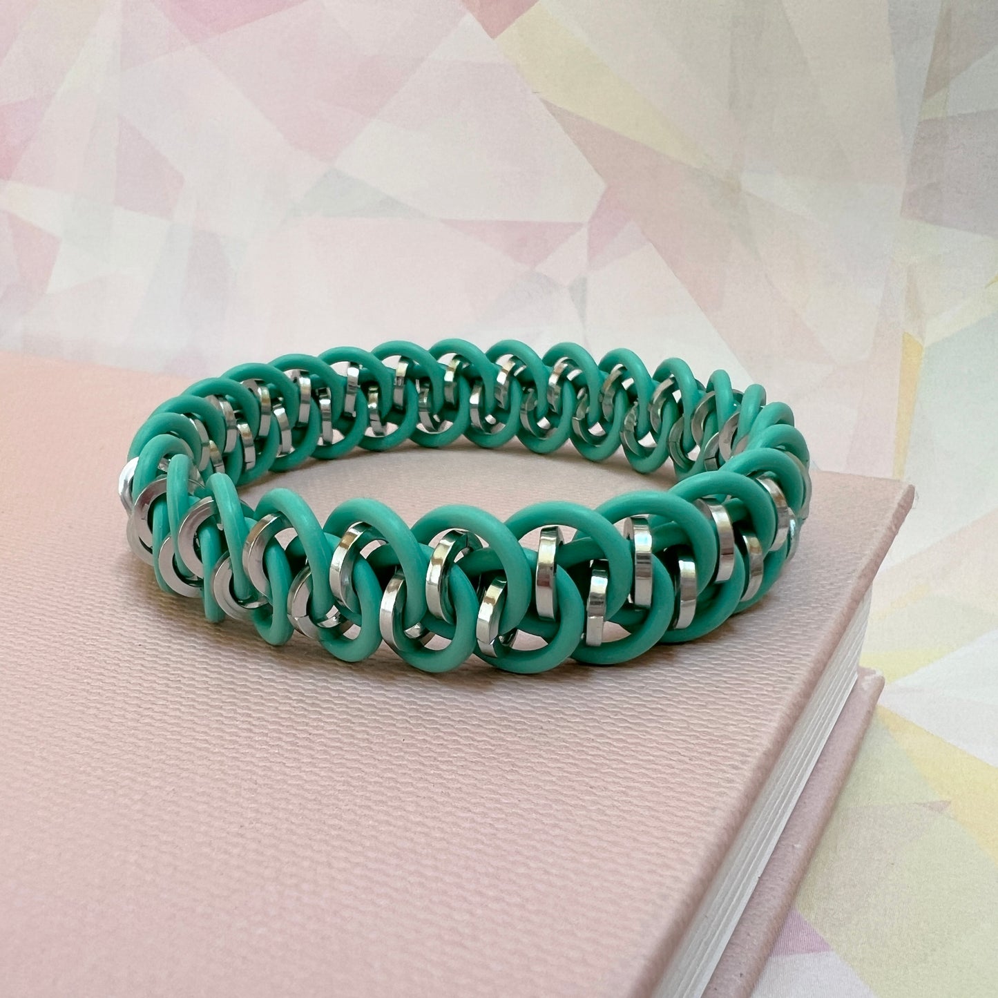 Shenanigans Stretch Bracelet with Square Rings Kit with Free Video - Aqua Sea Foam