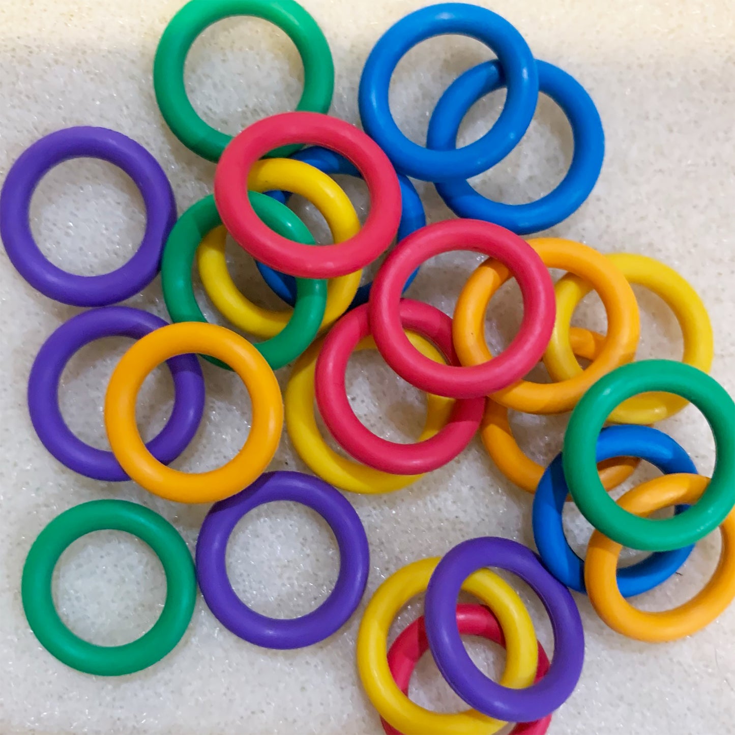 15mm Rubber O-Rings Rainbow Hand Picked Mix (ID: 10mm) 6 Color Rainbow Mix