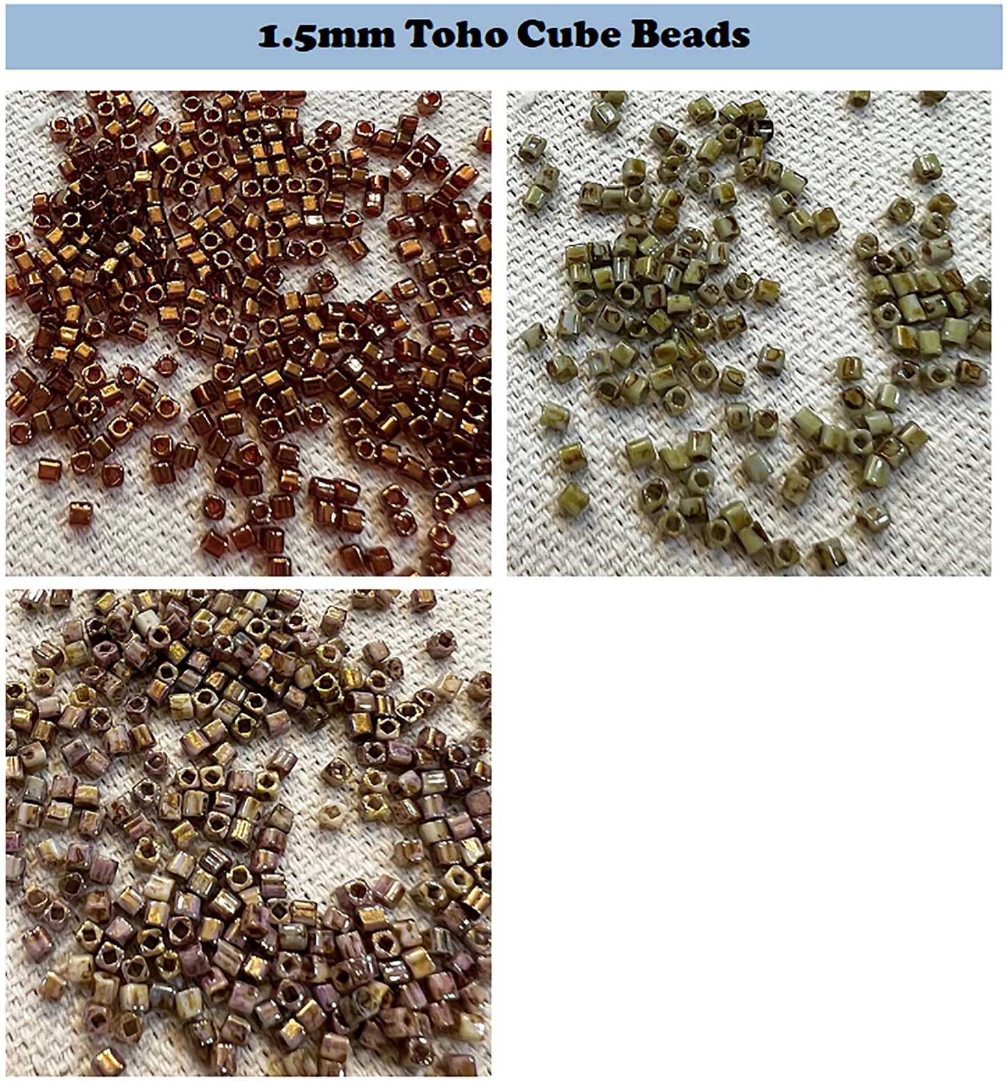 Toho Cube Beads 1.5mm (10 grams) - choose color