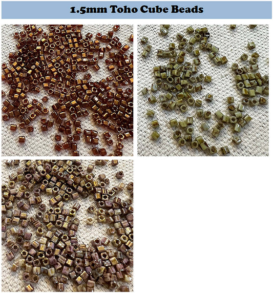 Toho Cube Beads 1.5mm (10 grams) - choose color