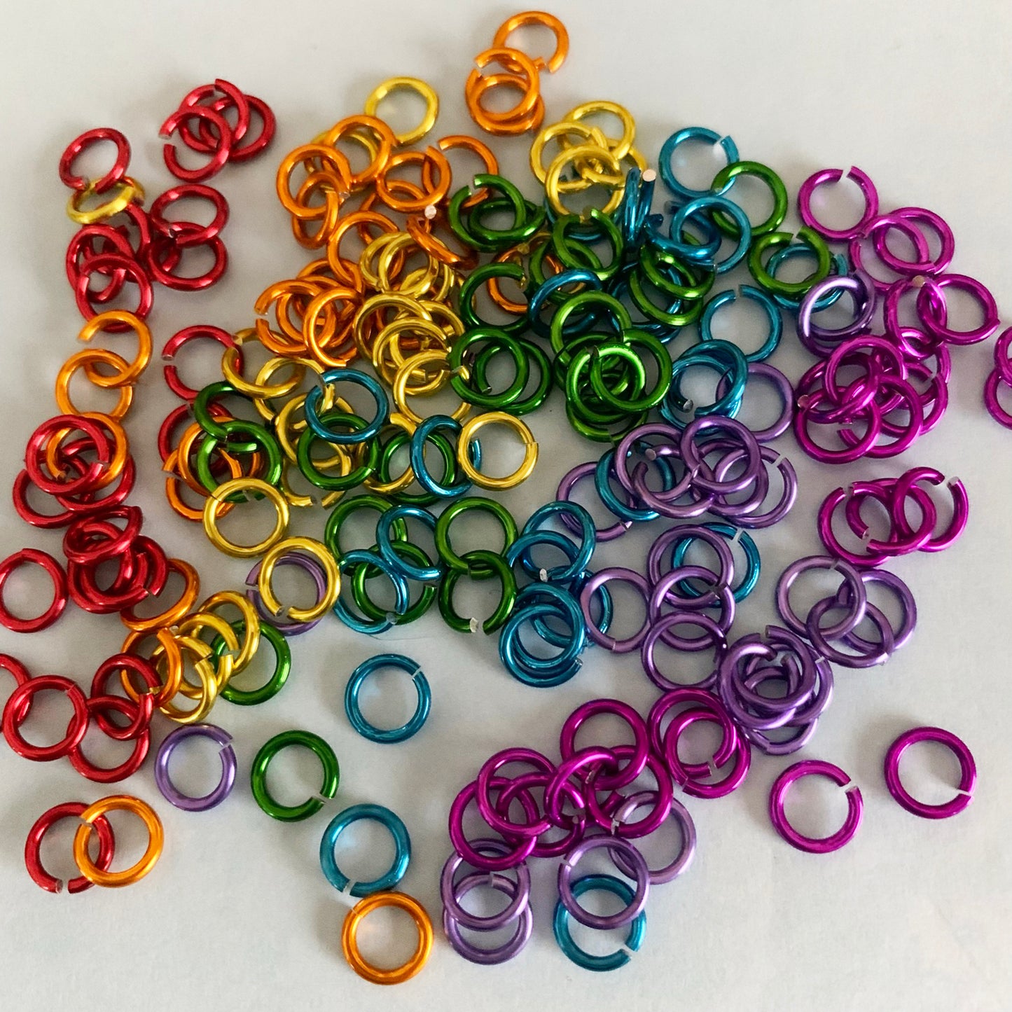 18g 3/16" Jump Rings Rainbow Mixed - hand picked- choose matte or shiny - see description