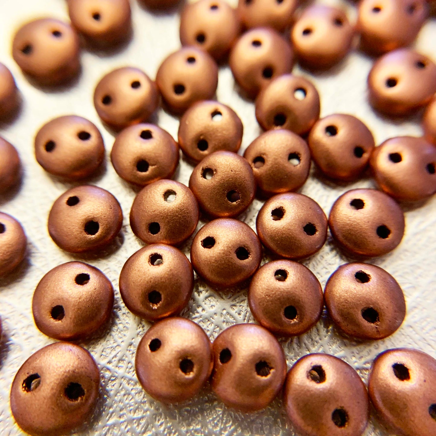 2 Hole Lentil Beads - choose color