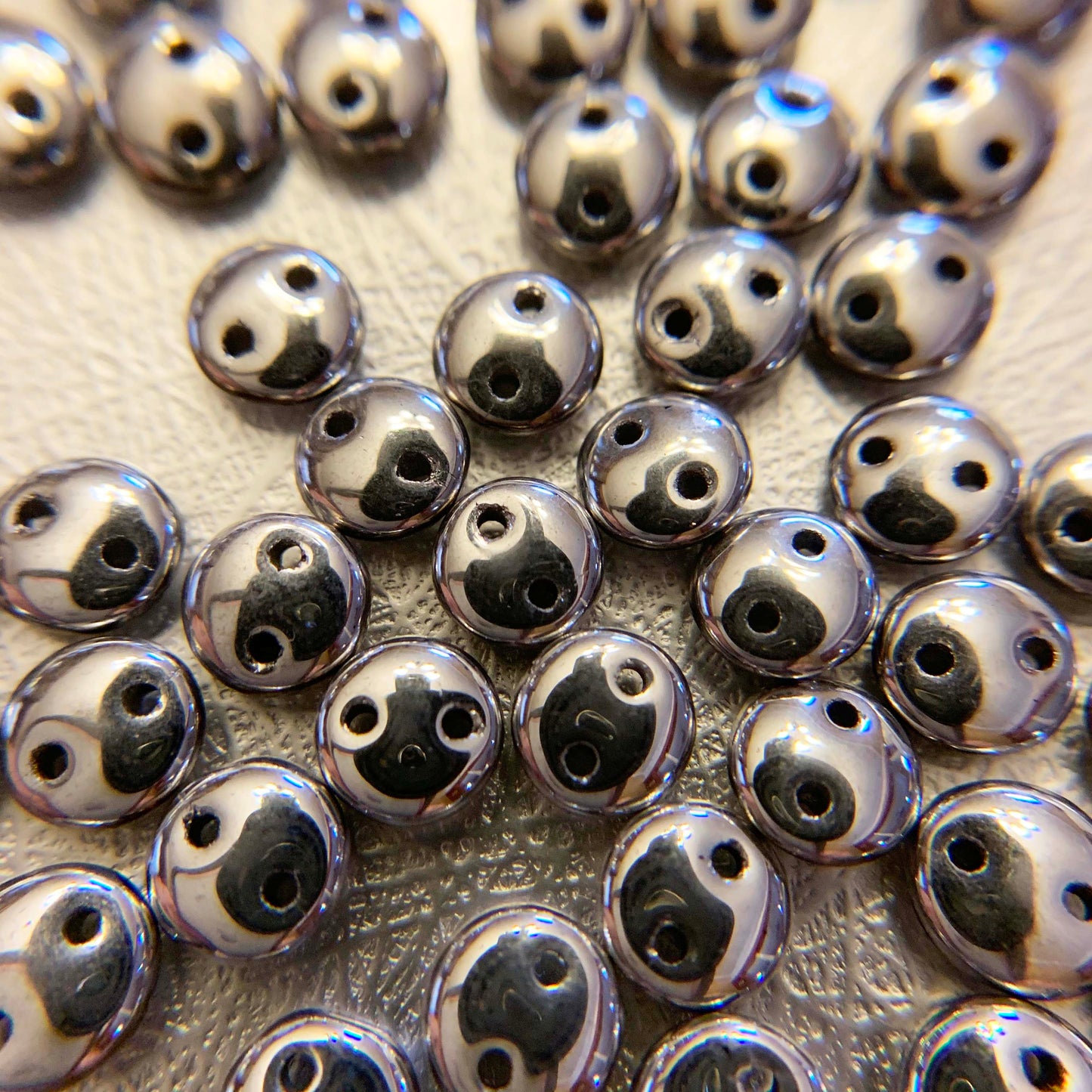 2 Hole Lentil Beads - choose color