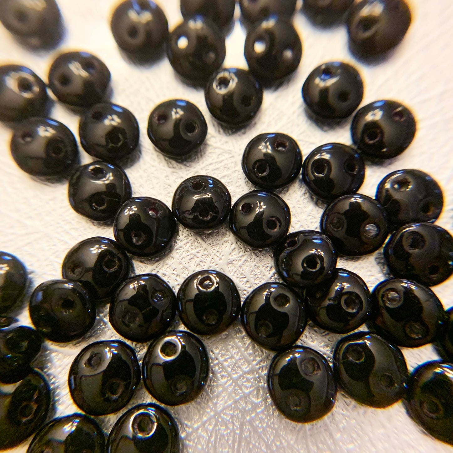 2 Hole Lentil Beads - choose color