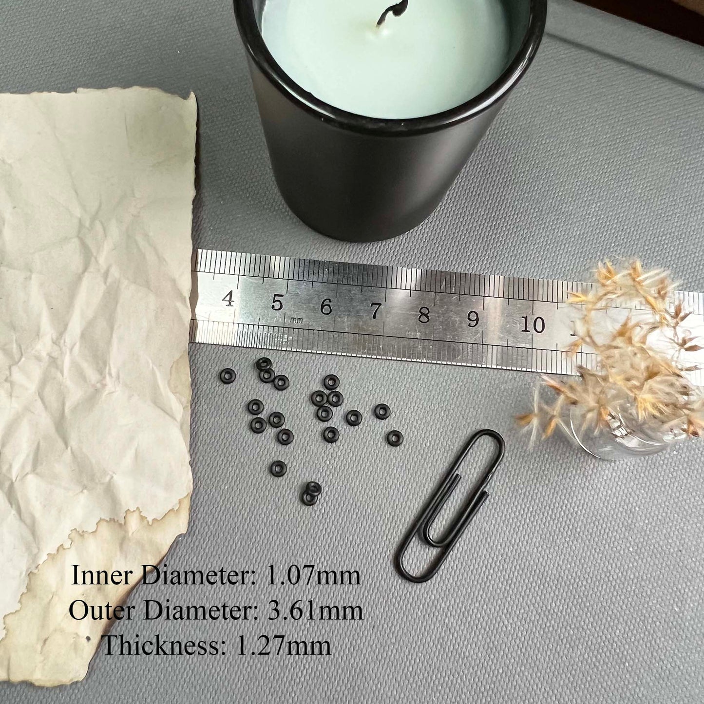 3mm Rubber O-Rings (ID: 1.1mm) - choose color