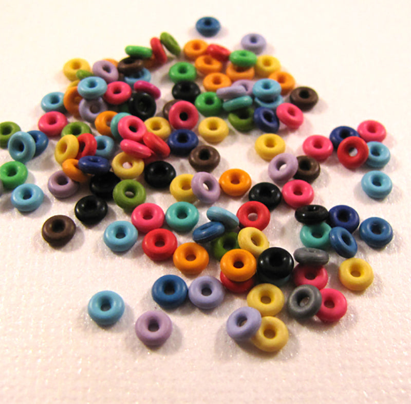 3mm Rubber O-Rings (ID: 1.1mm) - choose color