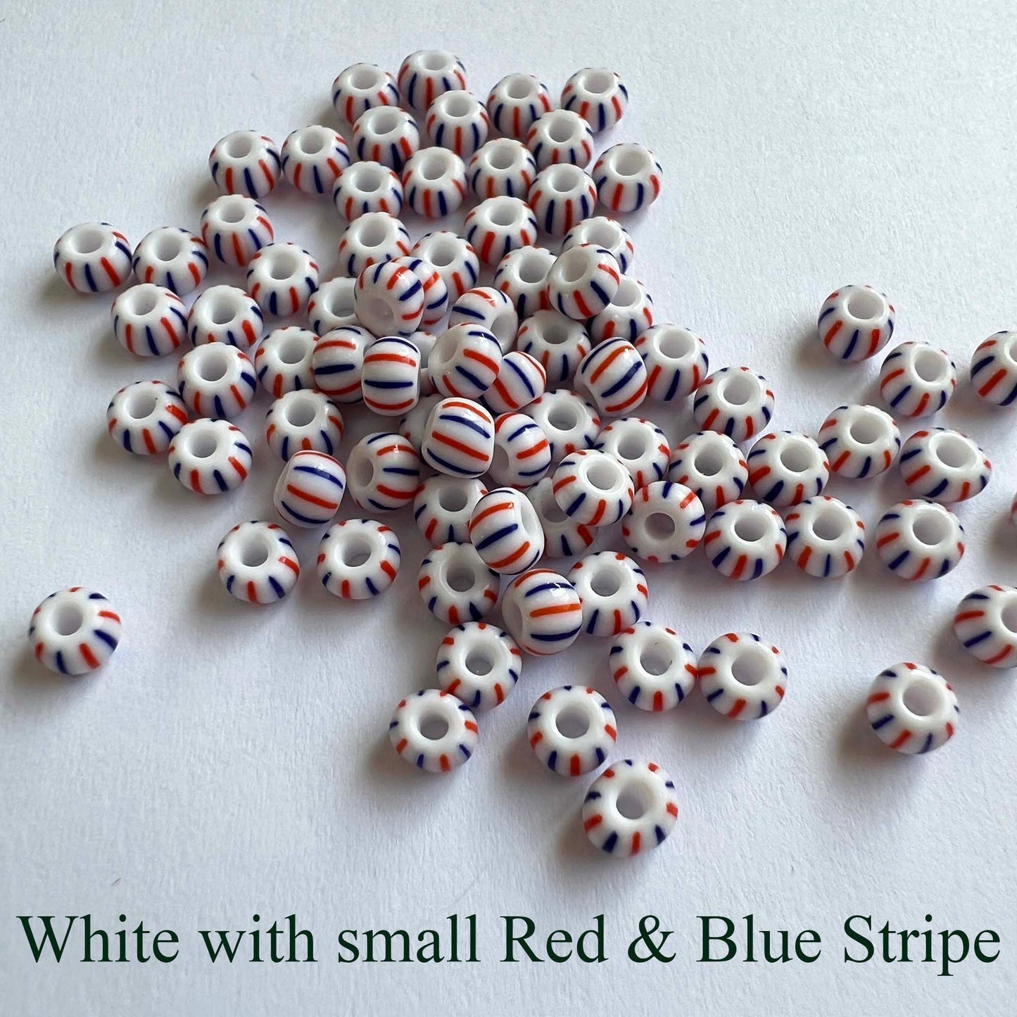 Striped Seed Beads 6/0 Small Stripe 20g Bag choose color