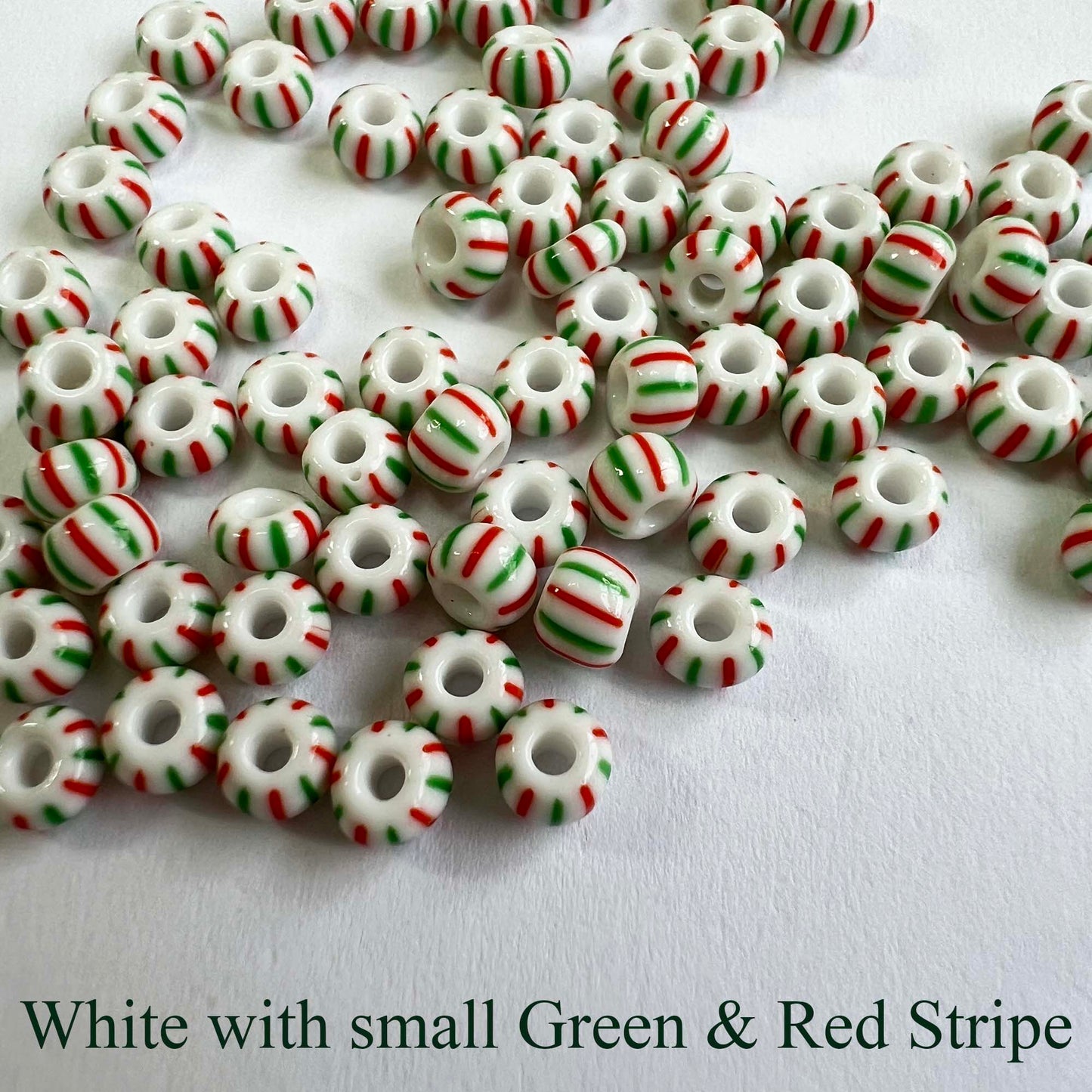 Striped Seed Beads 6/0 Small Stripe 20g Bag choose color