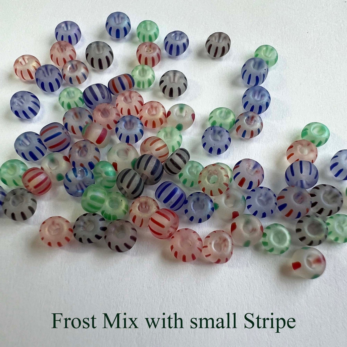 Striped Seed Beads 6/0 Small Stripe 20g Bag choose color