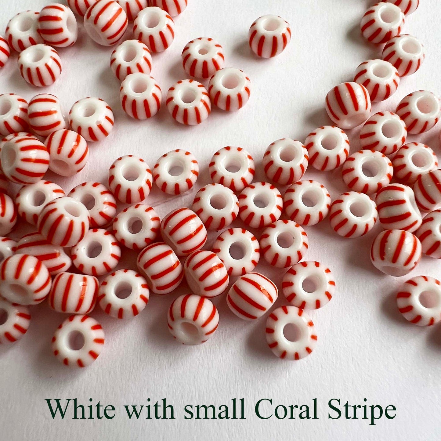 Striped Seed Beads 6/0 Small Stripe 20g Bag choose color
