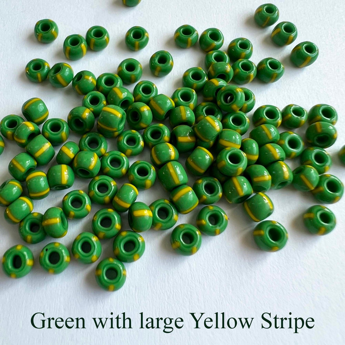 Striped Seed Beads 6/0  Large Stripe 20 gm Choose Color