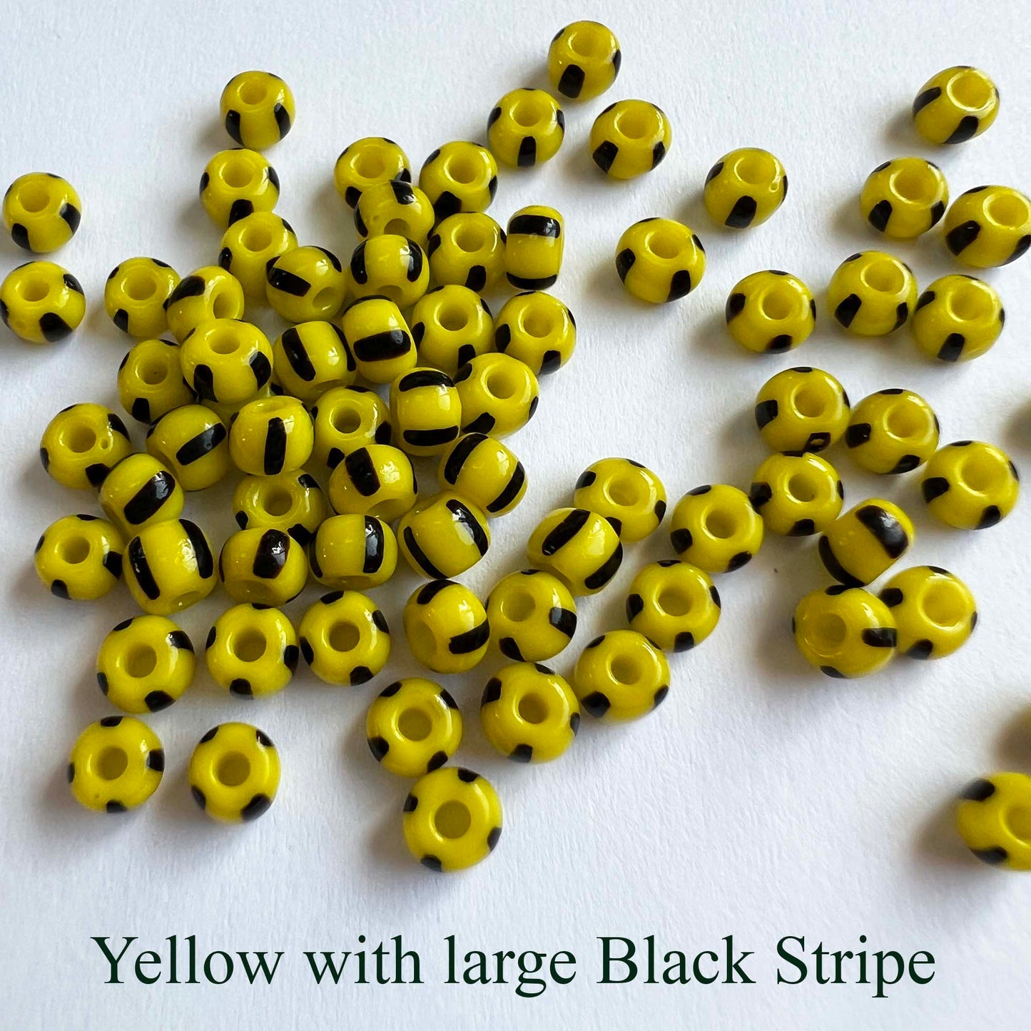 Striped Seed Beads 6/0  Large Stripe 20 gm Choose Color