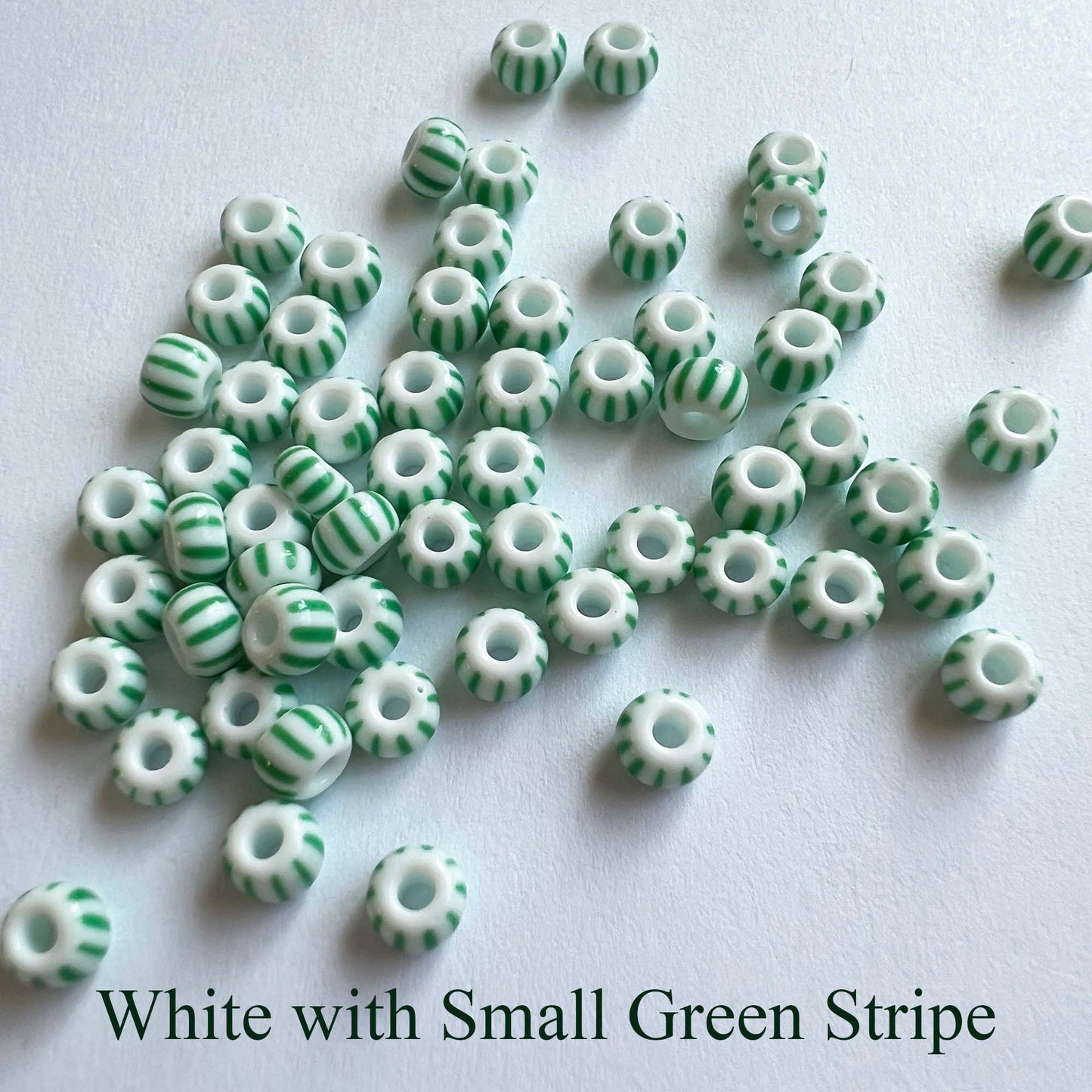 Striped Seed Beads 6/0 Small Stripe 20g Bag choose color
