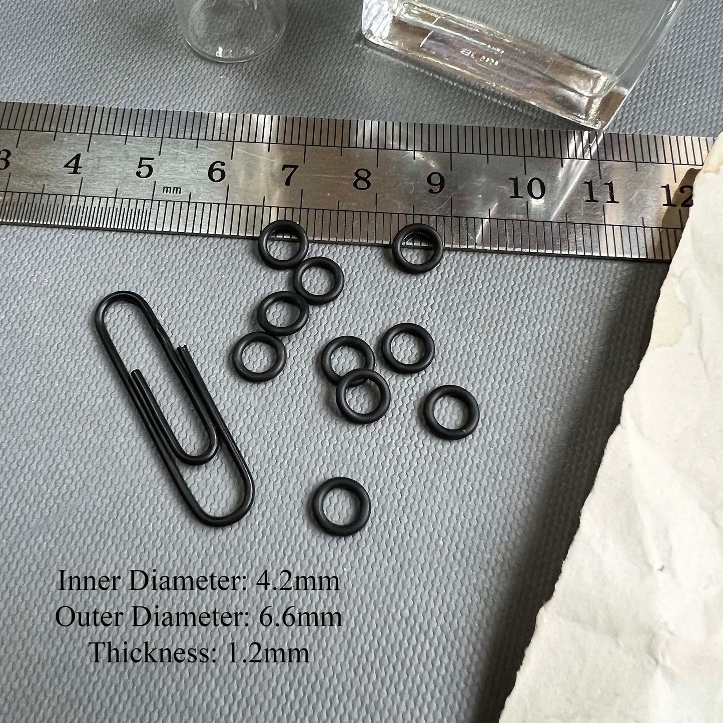 6.6mm Rubber O-Rings (ID: 3.5mm) - Black