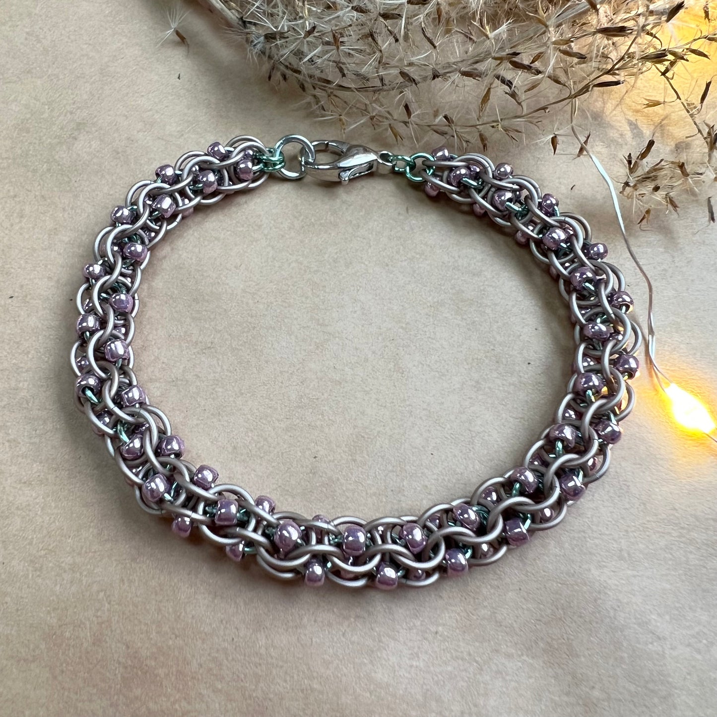 Captive 2 in 1 Beaded Chain Kit and Video Class Matte Champagne Sea Foam and Pale Lilac