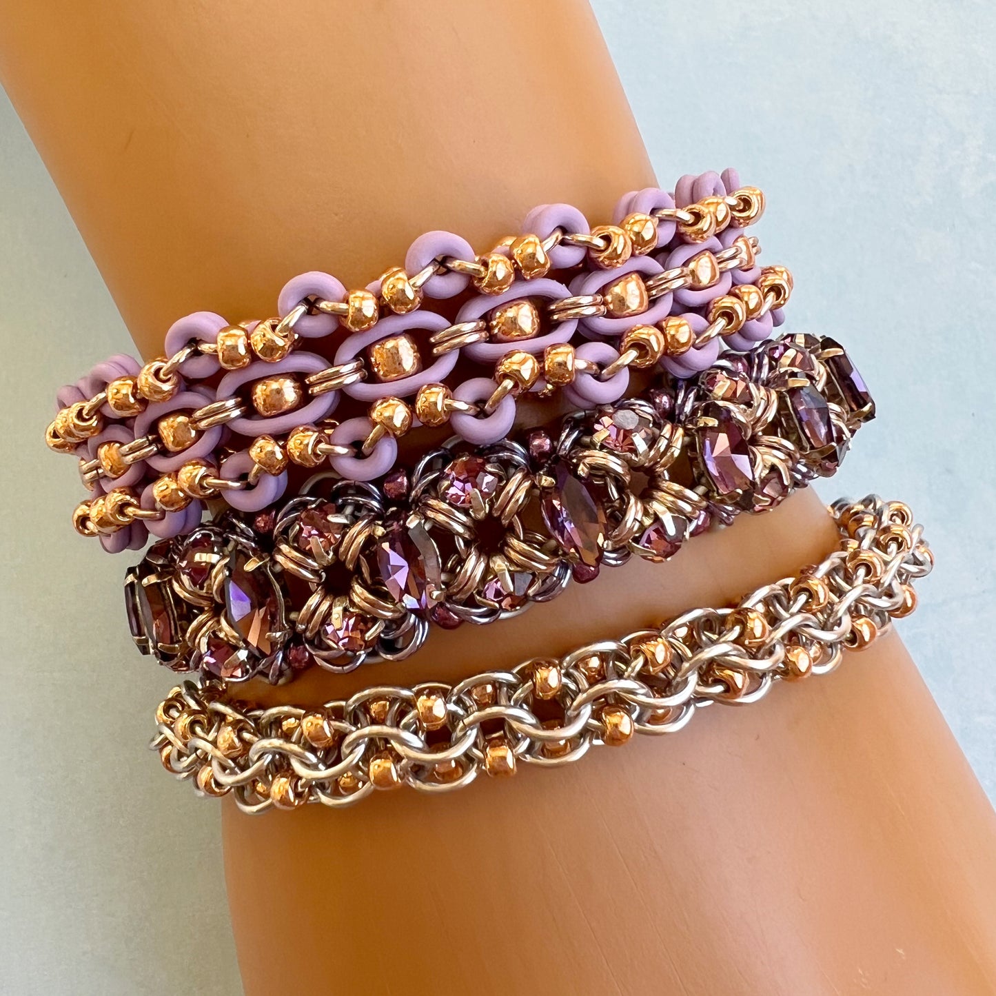 Captive 2 in 1 Beaded Chain Kit & Video Class - Silver & Rose Gold