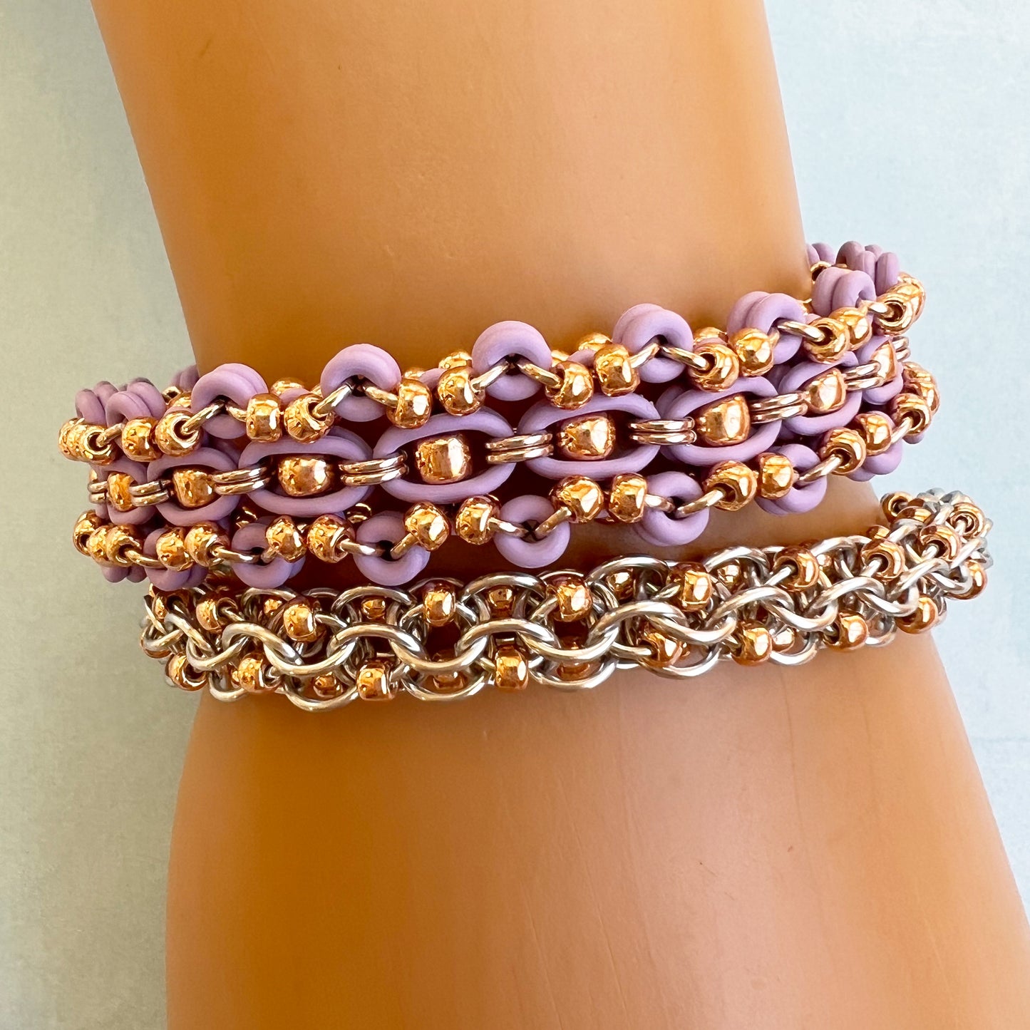 Captive 2 in 1 Beaded Chain Kit & Video Class - Silver & Rose Gold