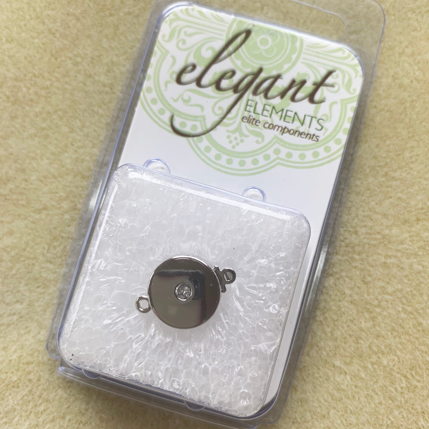 German Clasp Rhodium Plated Box Style - 1 Hole
