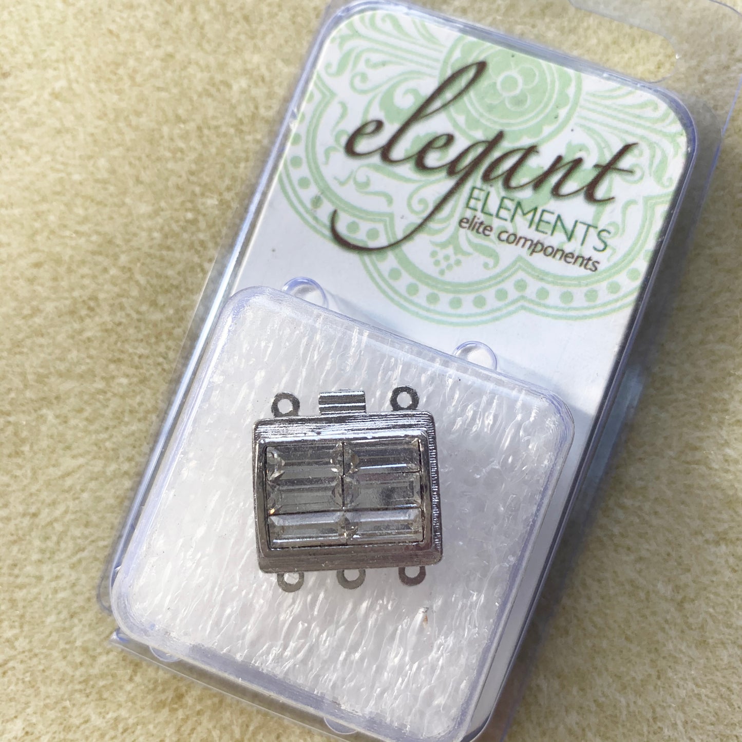 German Clasp Rhodium Plated Box Style - 3 Hole