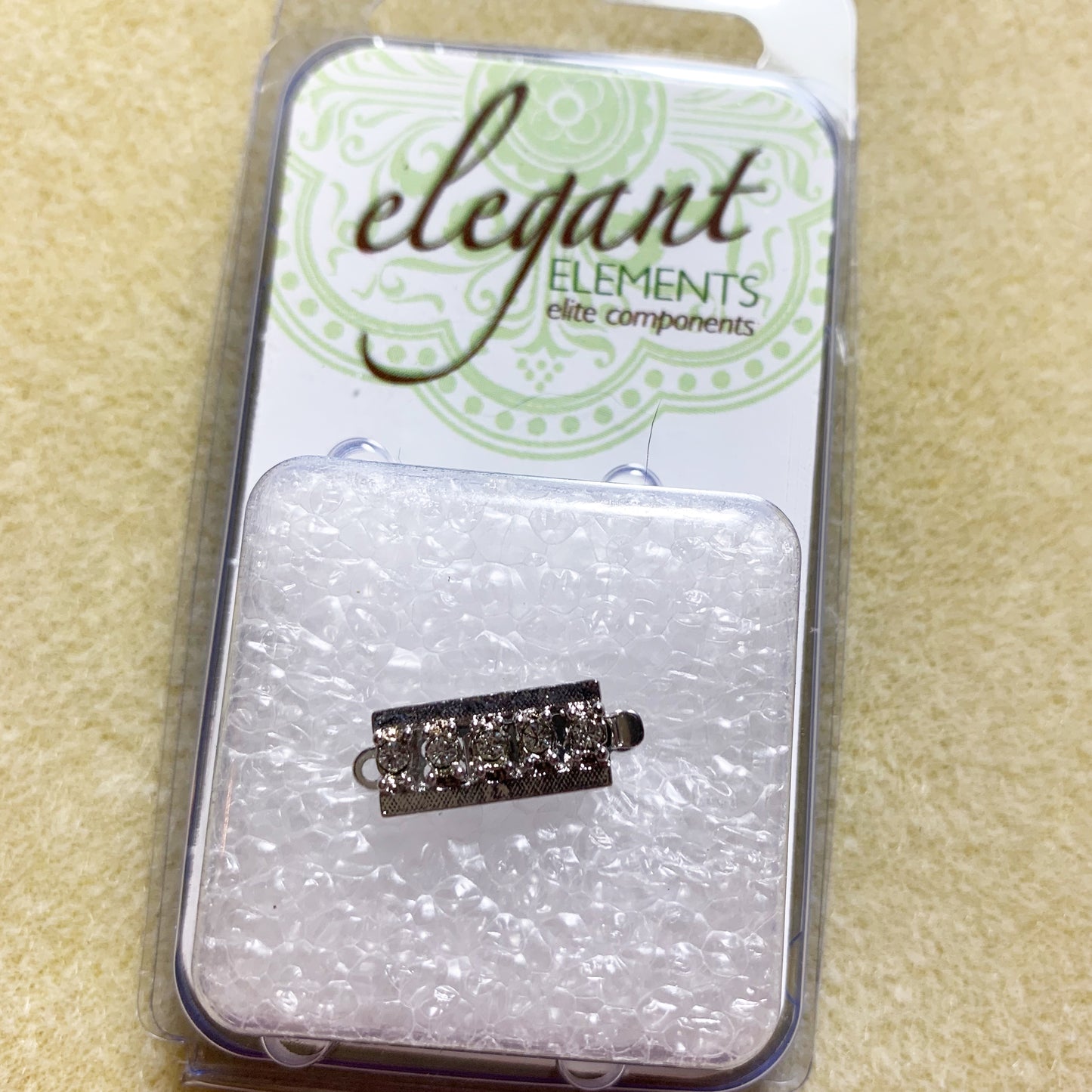 German Clasp Rhodium Plated Box Style - 1 Hole