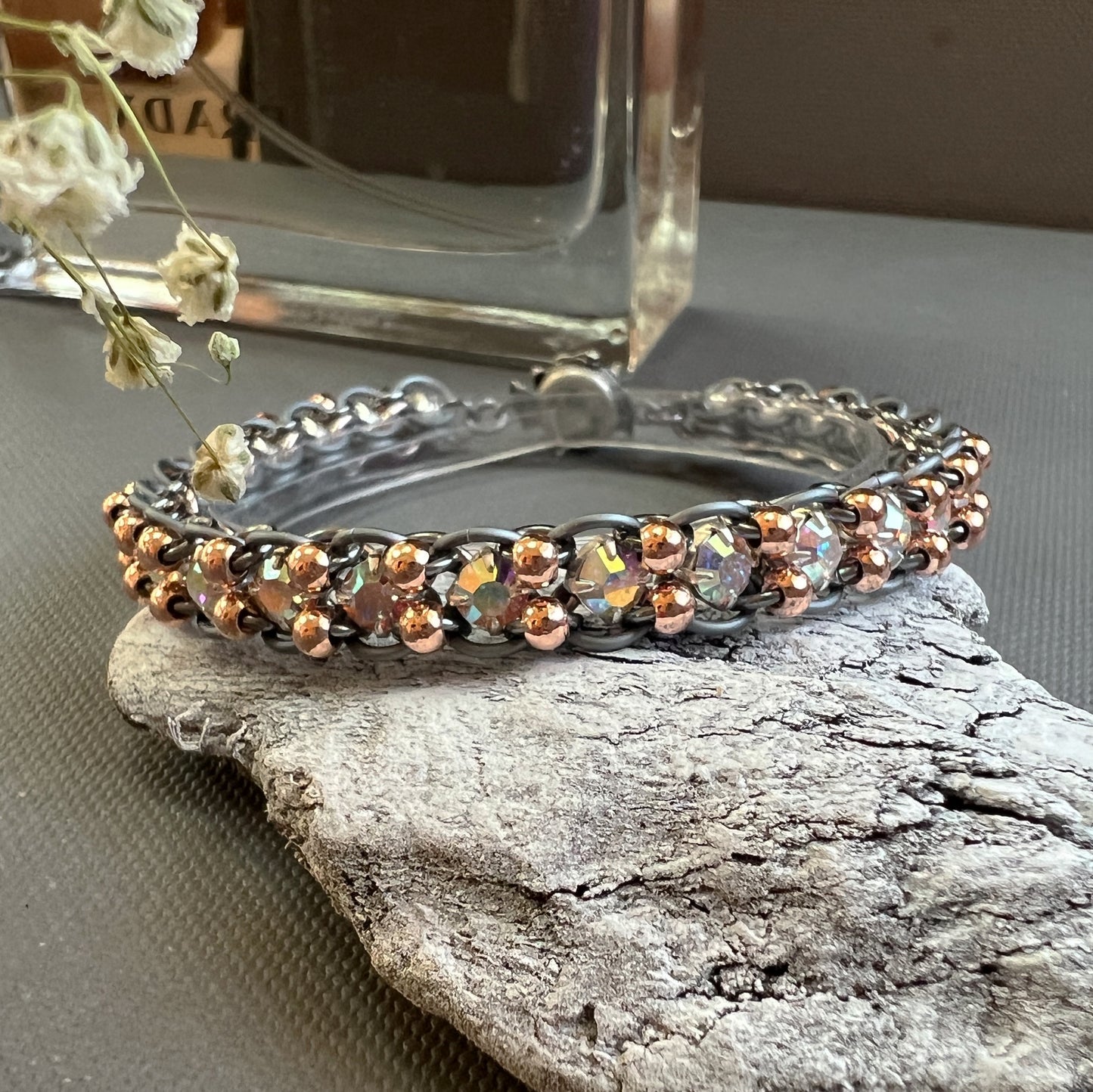 Mixed Doubles Tennis Bracelet Kit with Video Class Gunmetal Rose Gold and Crystal AB