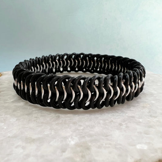 European 6 in 1 Stretch Bracelet Kit with FREE Video - Black & Silver