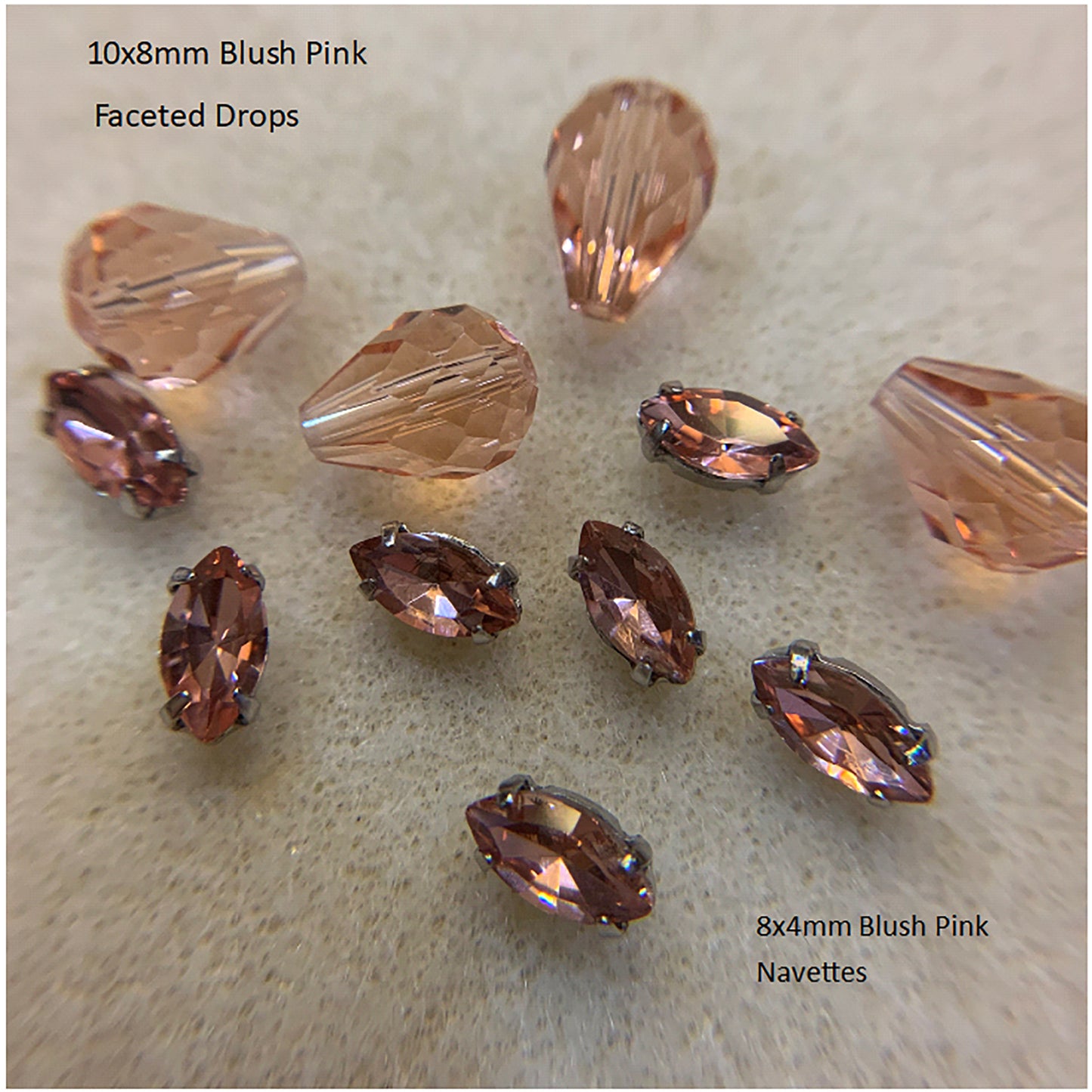 Faceted Drop Beads Glass 10x8mm for Earrings (Pkg of 6)