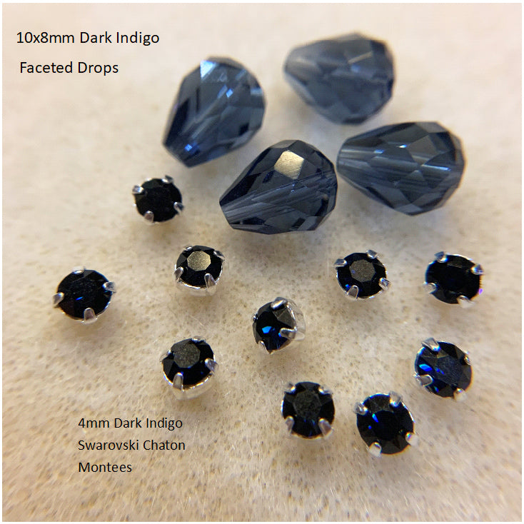 Faceted Drop Beads Glass 10x8mm for Earrings (Pkg of 6)
