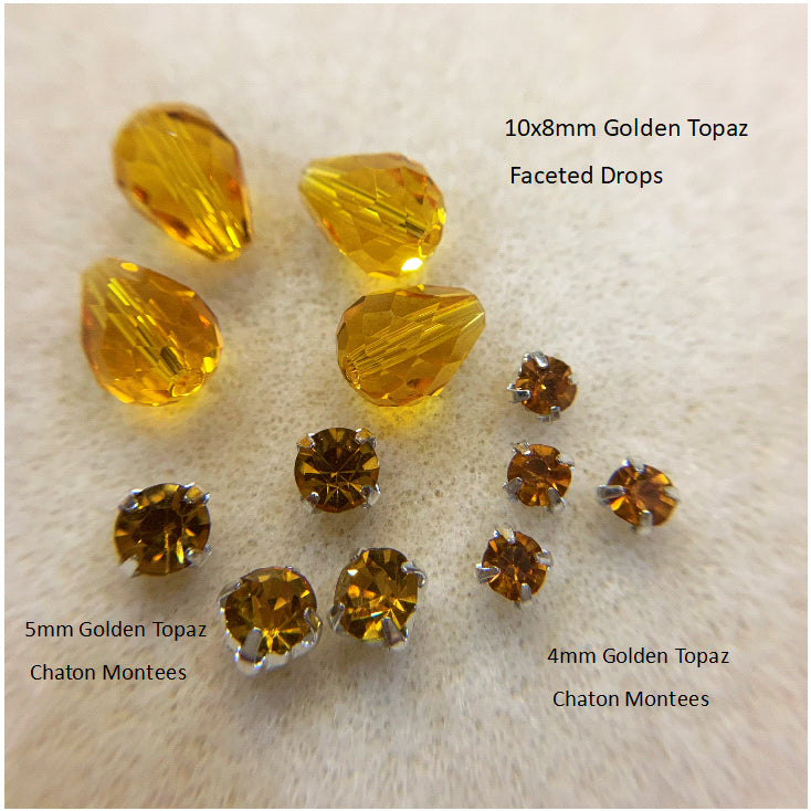 Faceted Drop Beads Glass 10x8mm for Earrings (Pkg of 6)