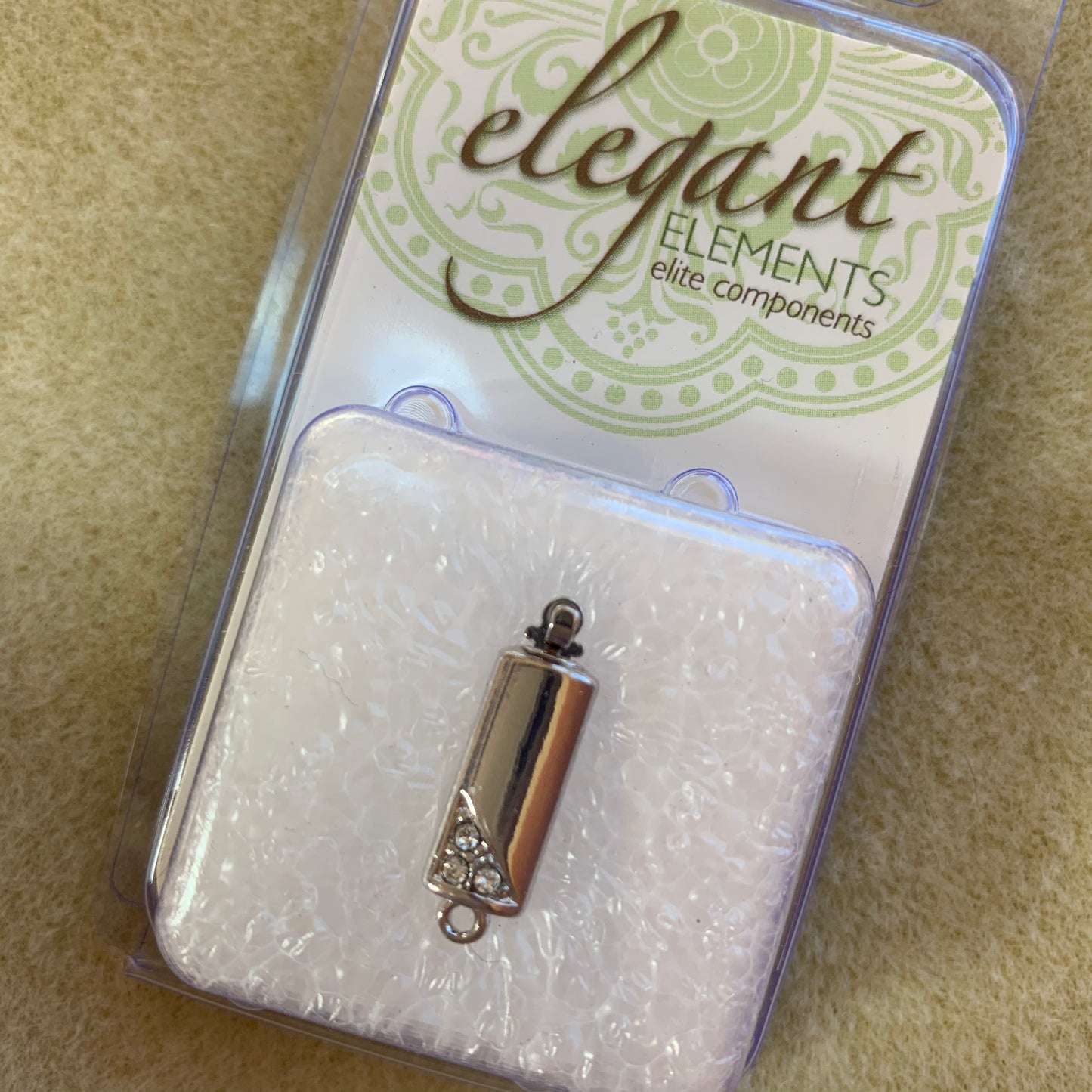 German Clasp Rhodium Plated Box Style - 1 Hole