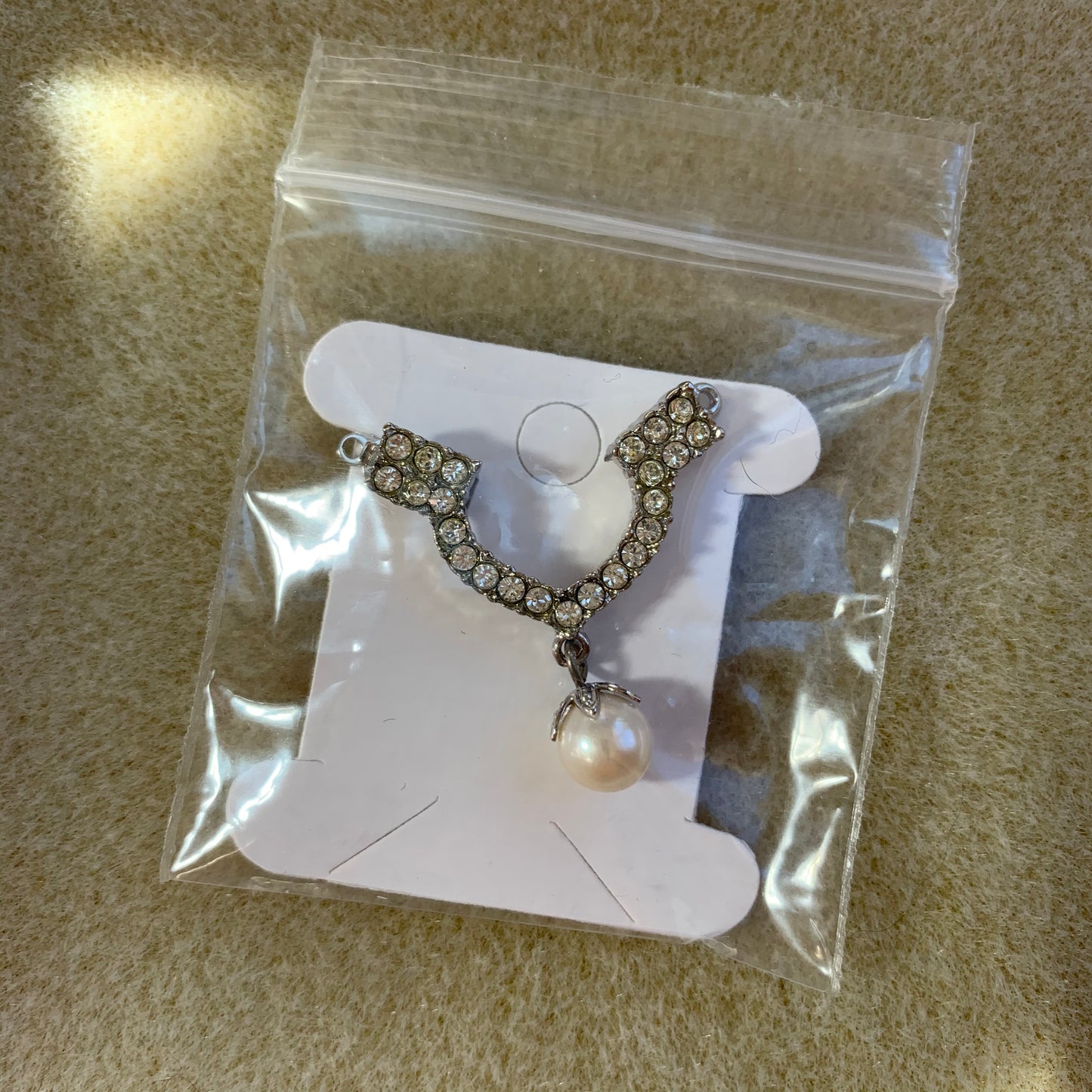 German Clasp Rhodium Plated Box Style - 1 Hole