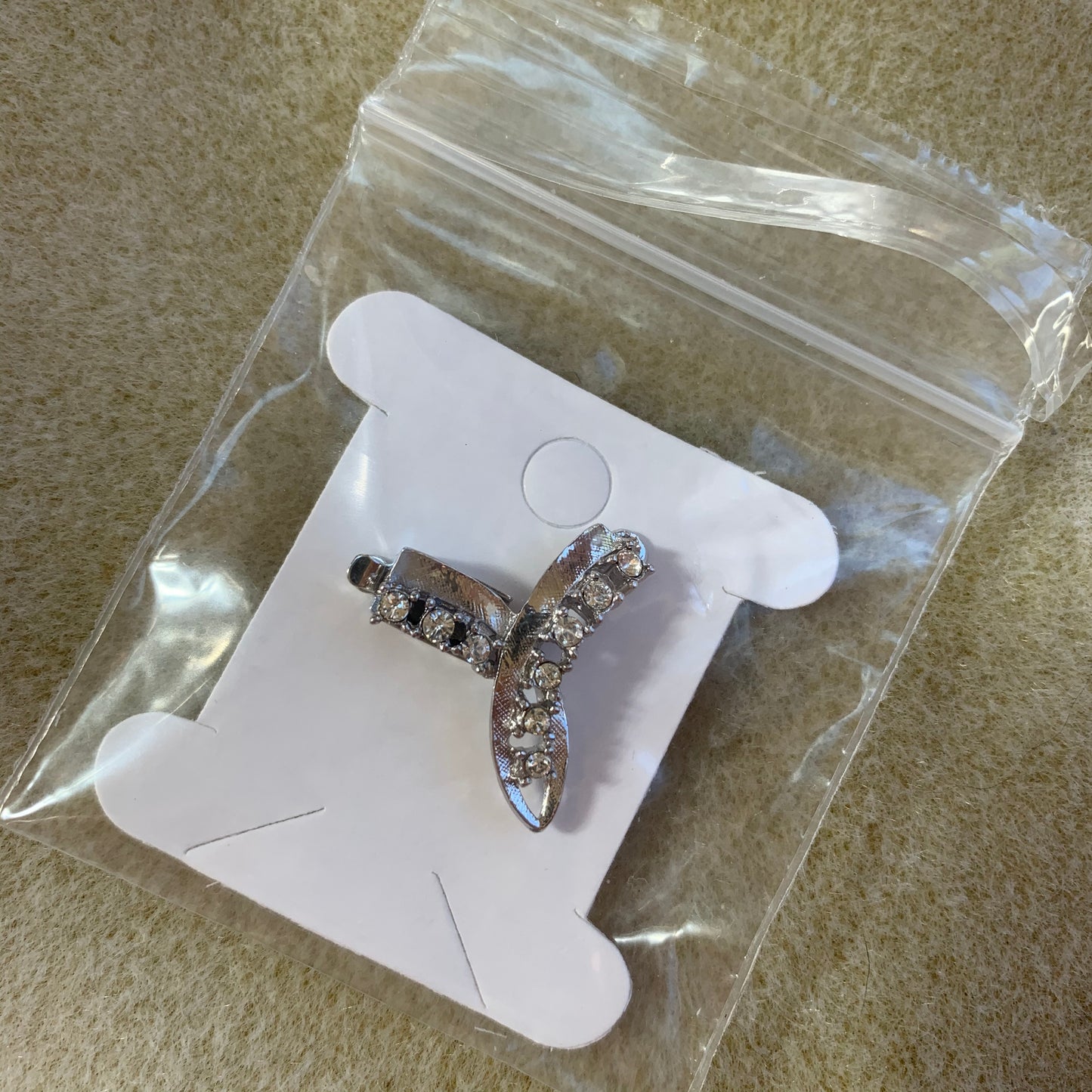 German Clasp Rhodium Plated Box Style - 1 Hole