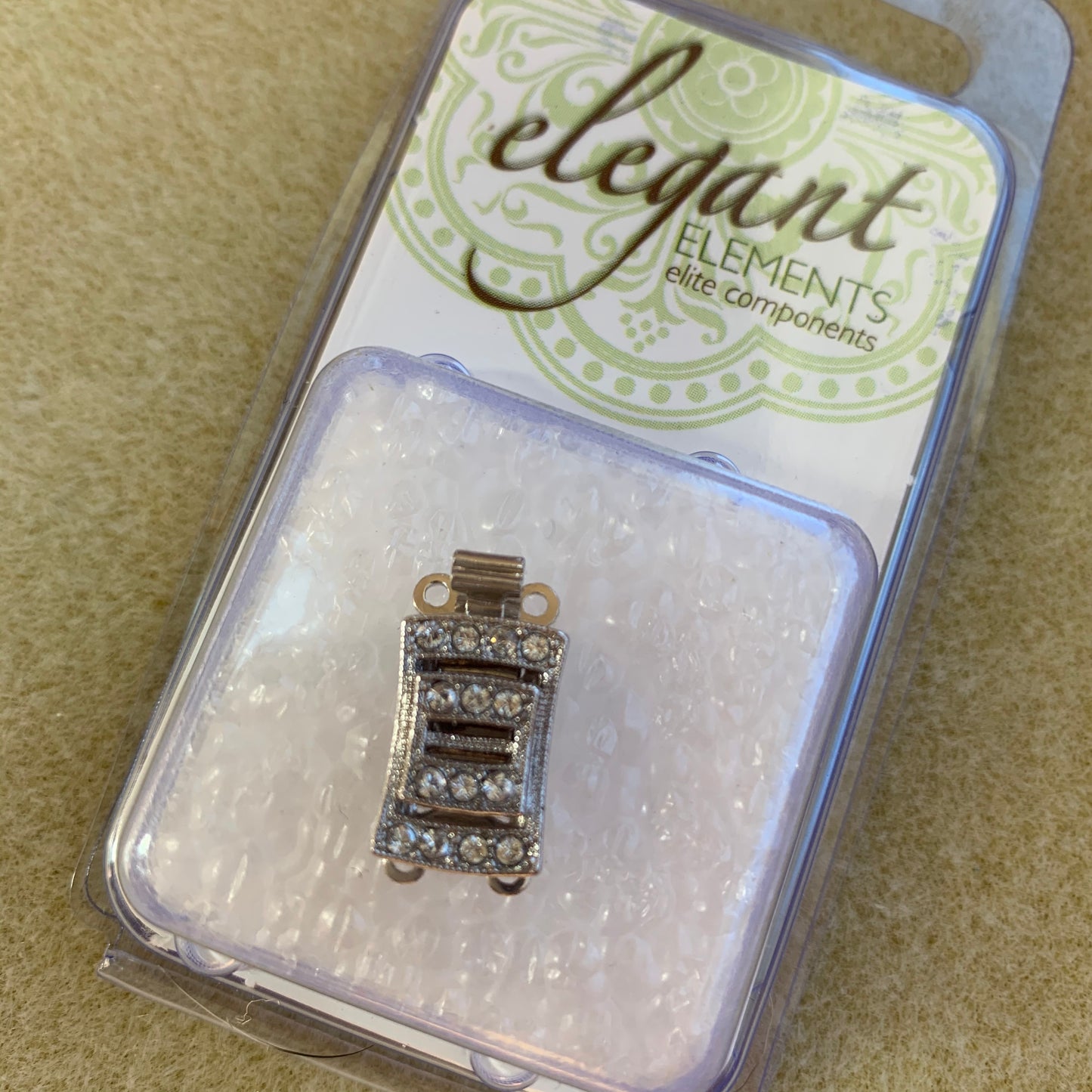 German Clasp Rhodium Plated Box Style 2 Hole (1 piece) - choose style and color