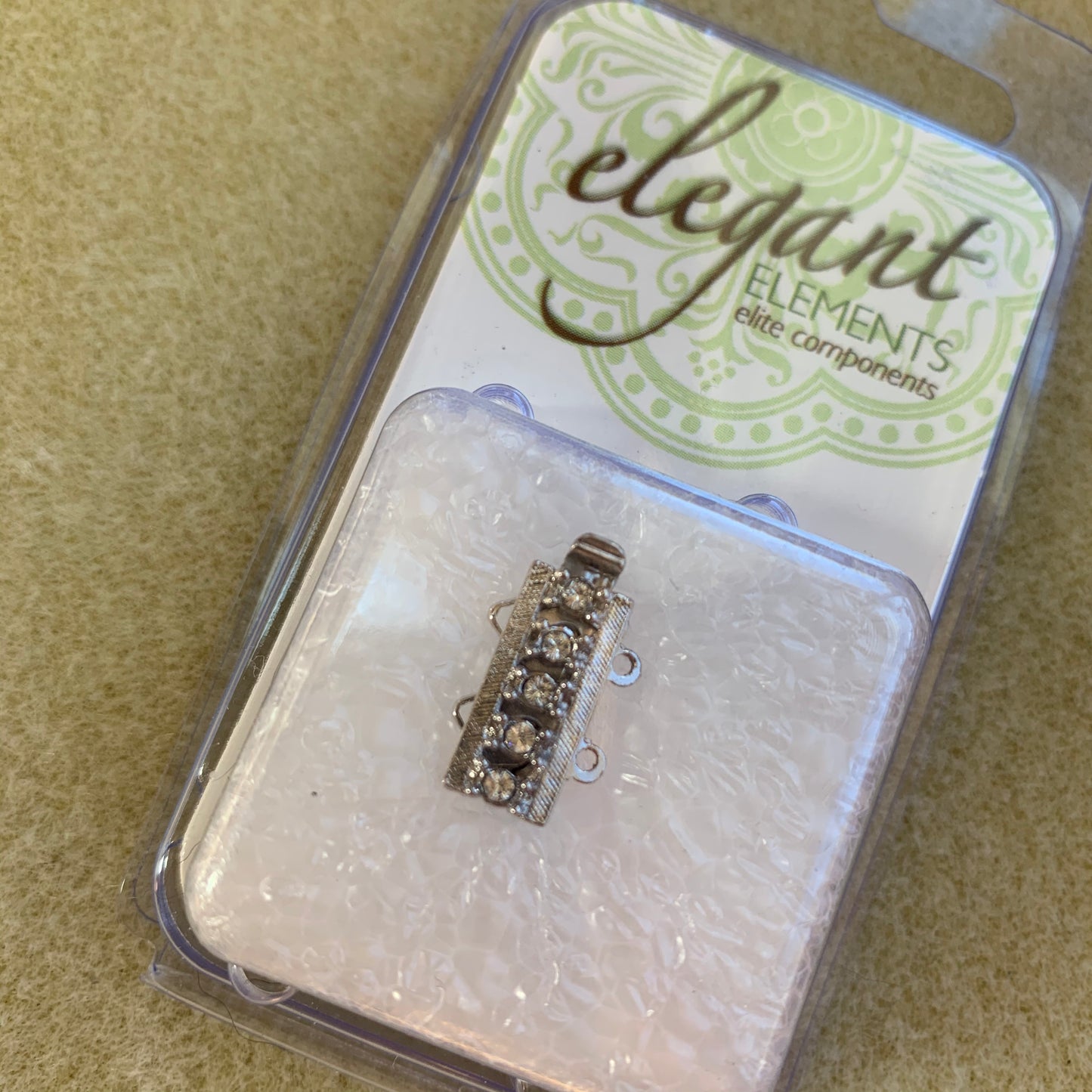 German Clasp Rhodium Plated Box Style 2 Hole (1 piece) - choose style and color