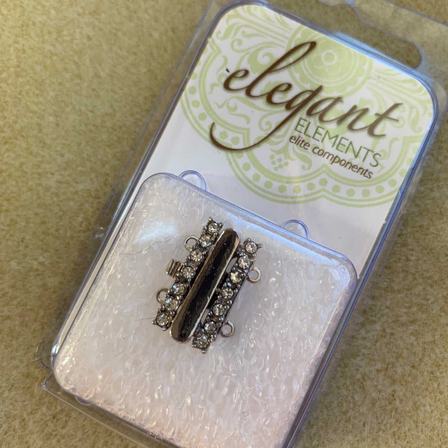 German Clasp Rhodium Plated Box Style 2 Hole (1 piece) - choose style and color