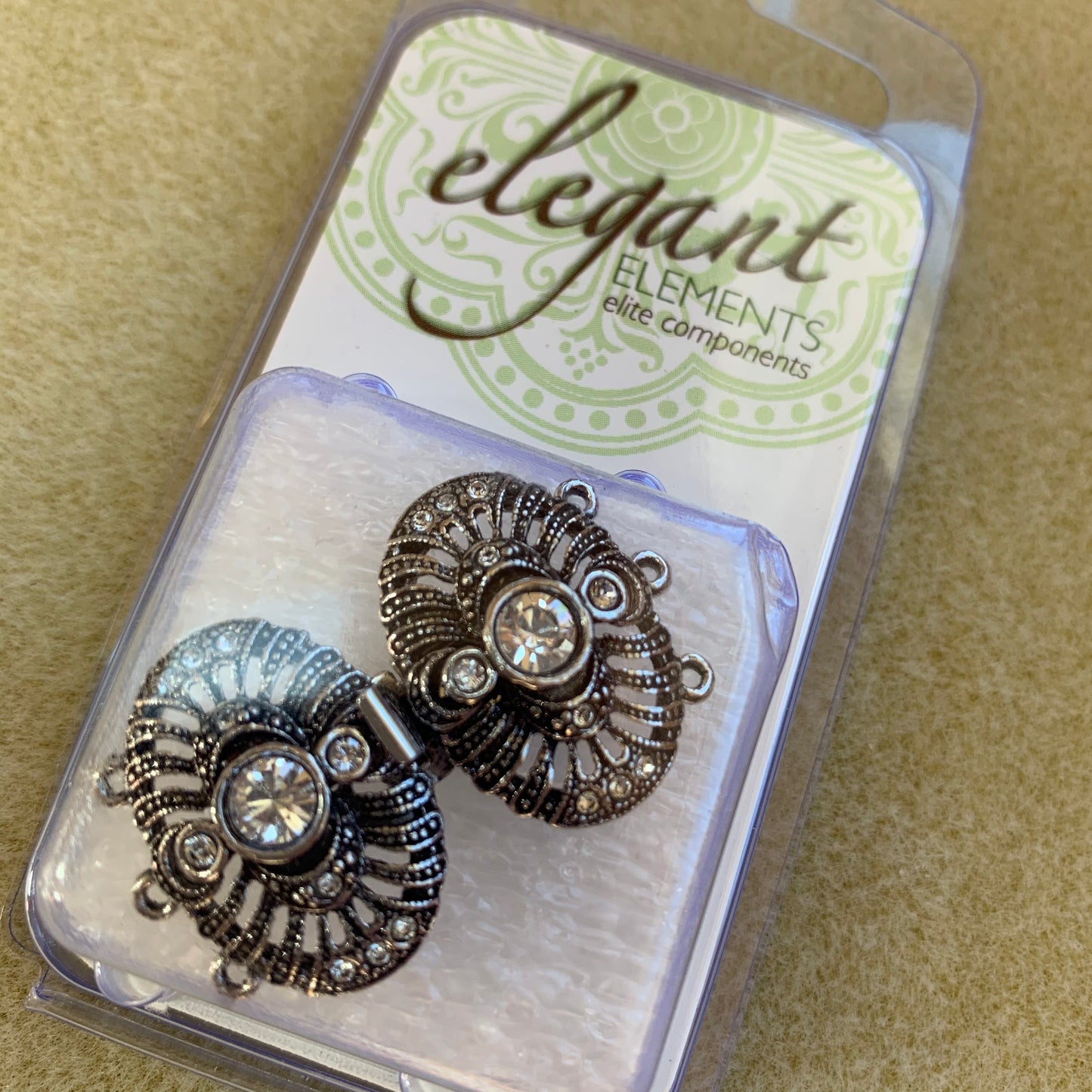 German Clasp Rhodium Plated Box Style - 3 Hole