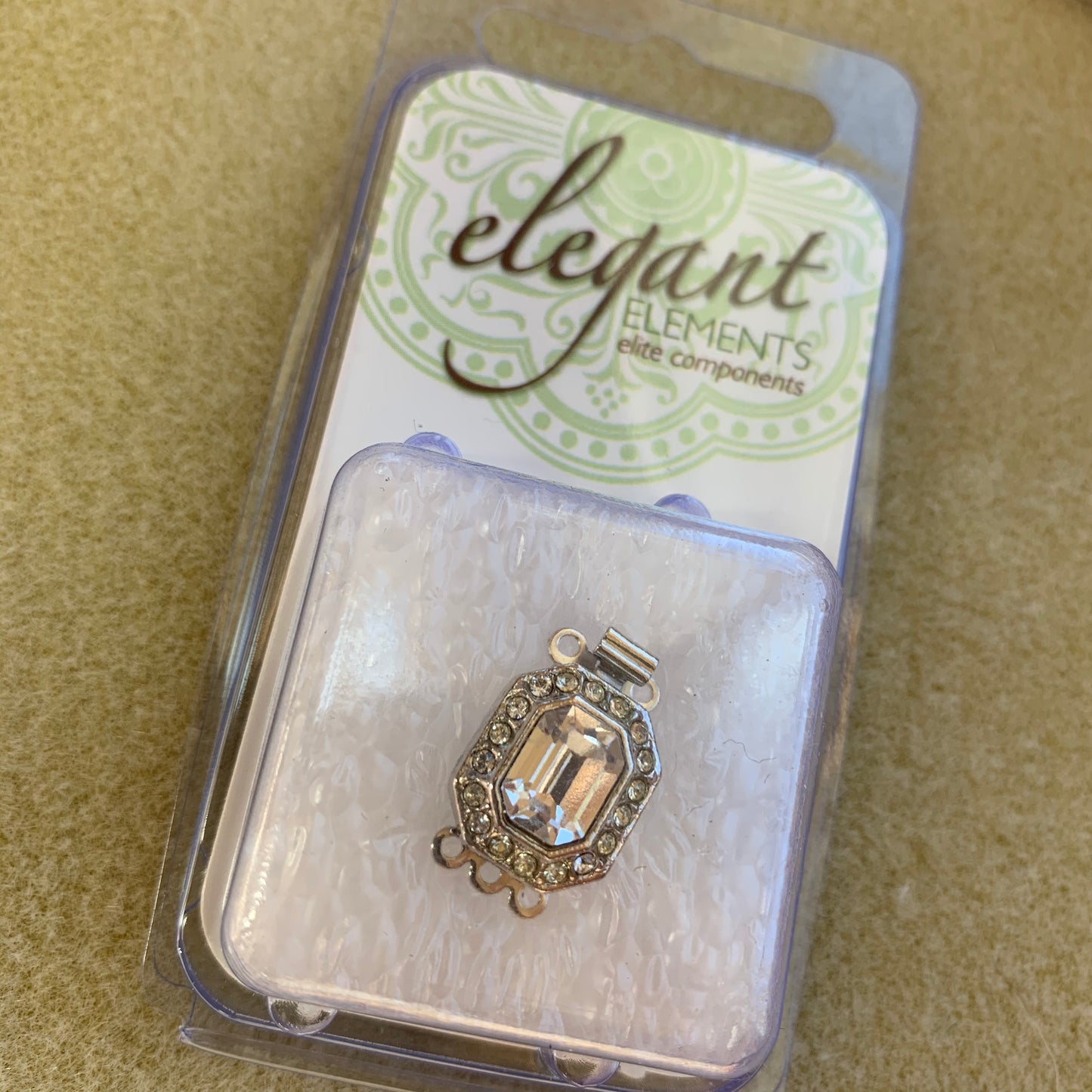 German Clasp Rhodium Plated Box Style - 3 Hole