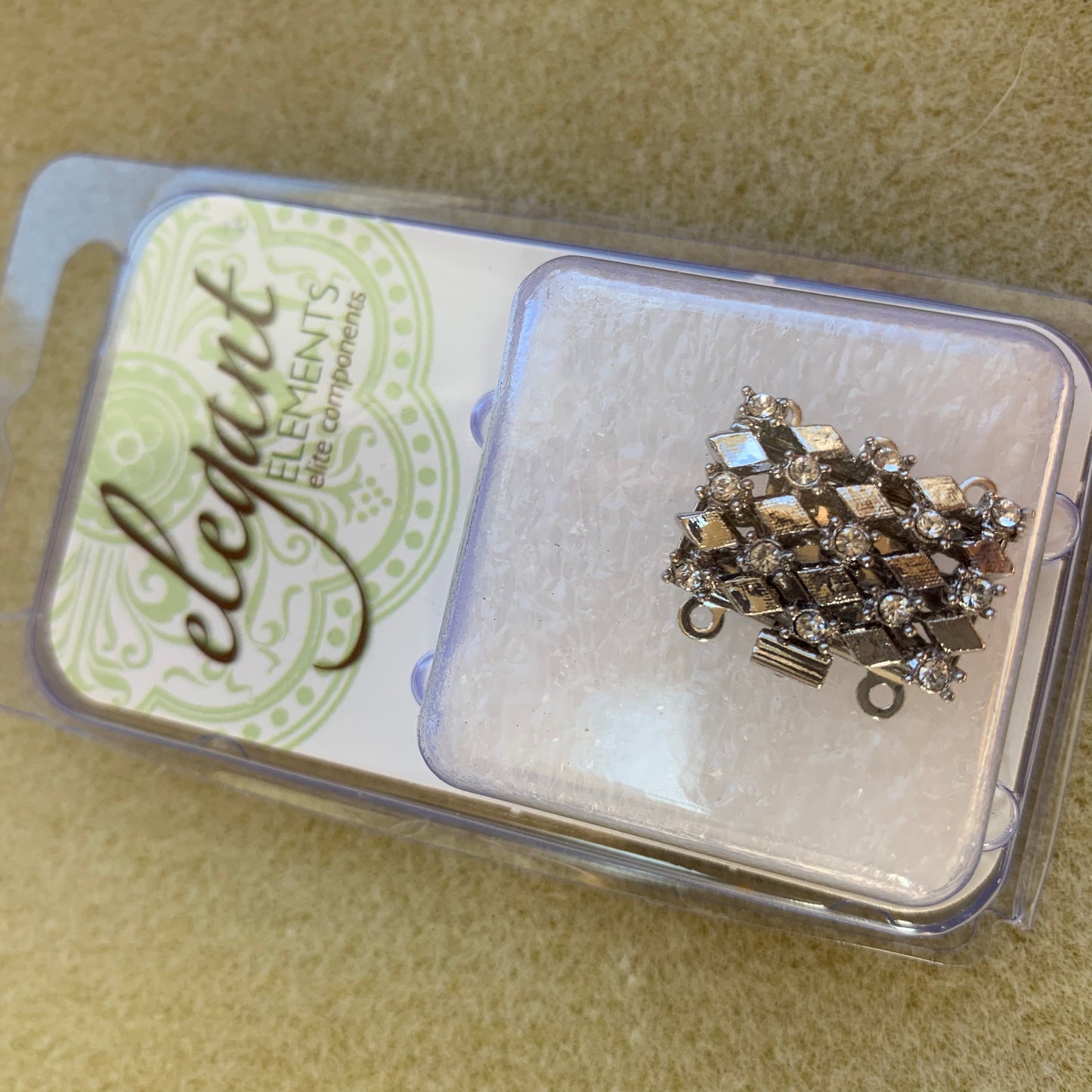 German Clasp Rhodium Plated Box Style - 3 Hole