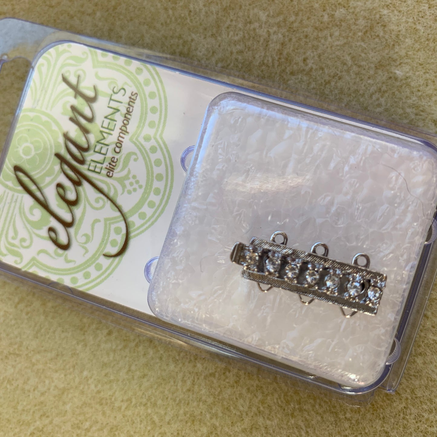 German Clasp Rhodium Plated Box Style - 3 Hole